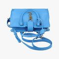 Pre-owned Yves Saint Laurent BABY CABAS Blue Leather 400914 shoulderbag | stylenewstar
