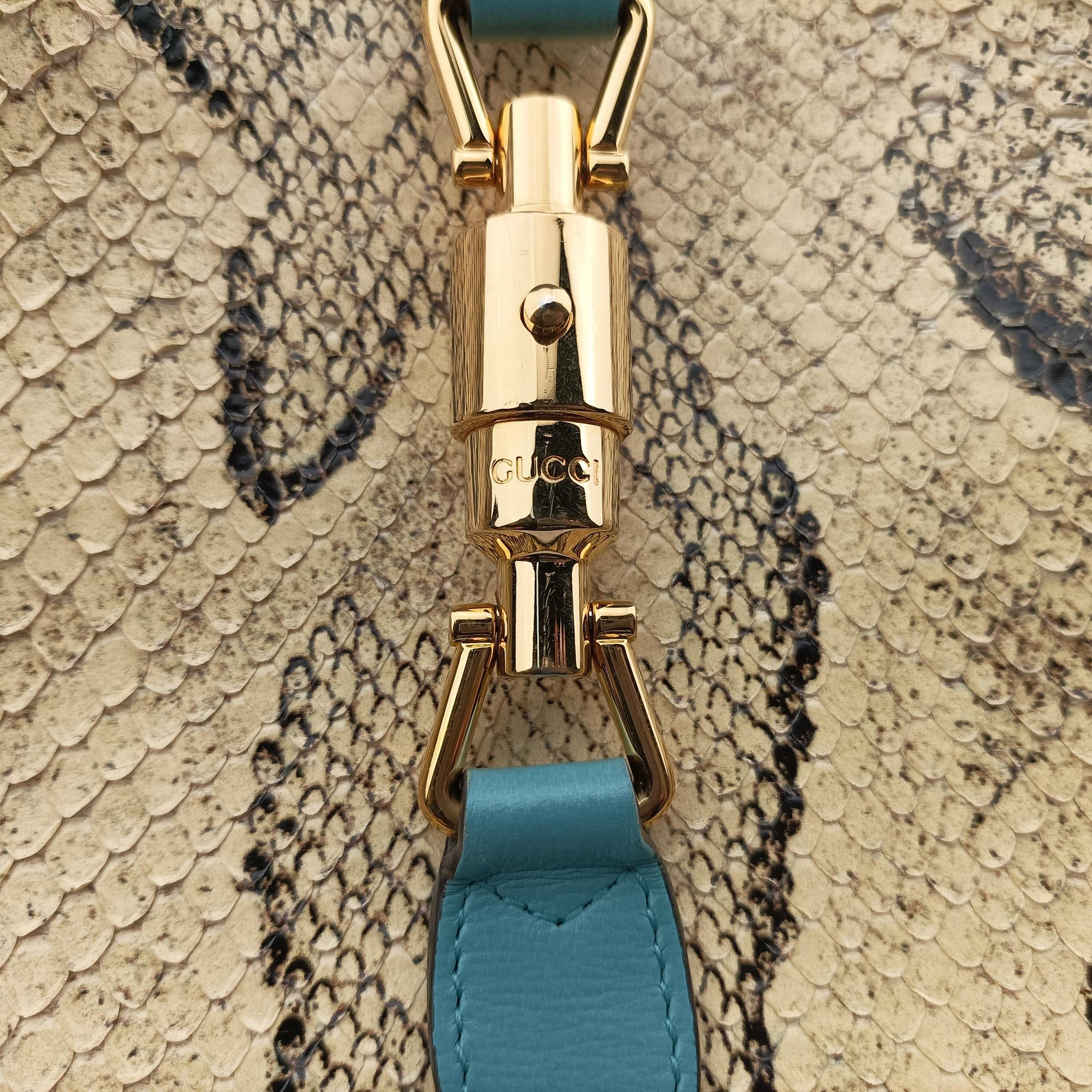 JACKIE 1961 Blue × Red Python × Leather 636706 I03595990ジャッキー 1961 ブルー × レッド パイソン × レザー 636706 I03595990