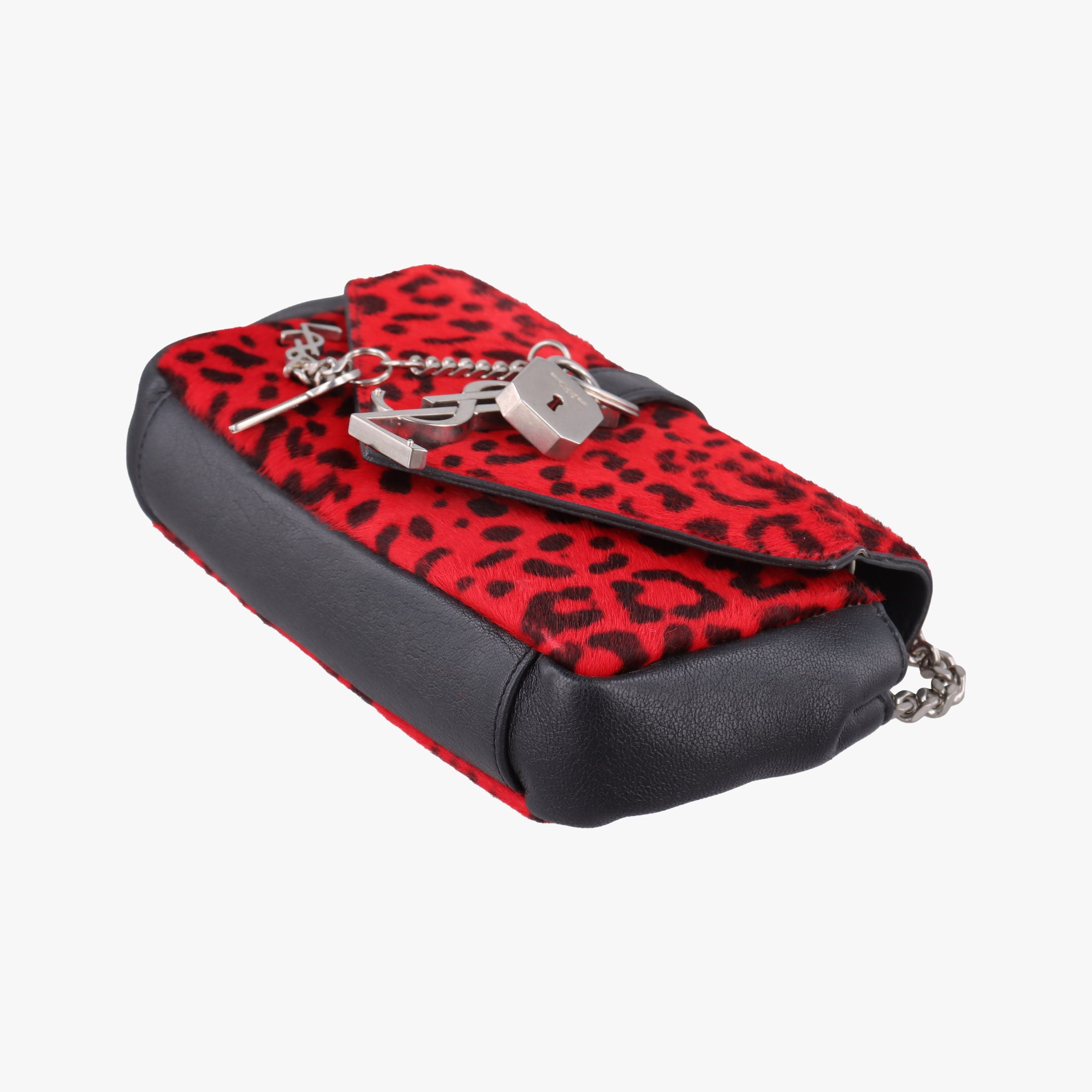 Monogram Leopard Print Baby Punk Chain Red×Black Pony hair x Leather 401648 CLD401648.0715モノグラム レオパードプリント ベビーパンクチェーン レッド×ブラック ハラコ×レザー 401648 CLD401648.0715