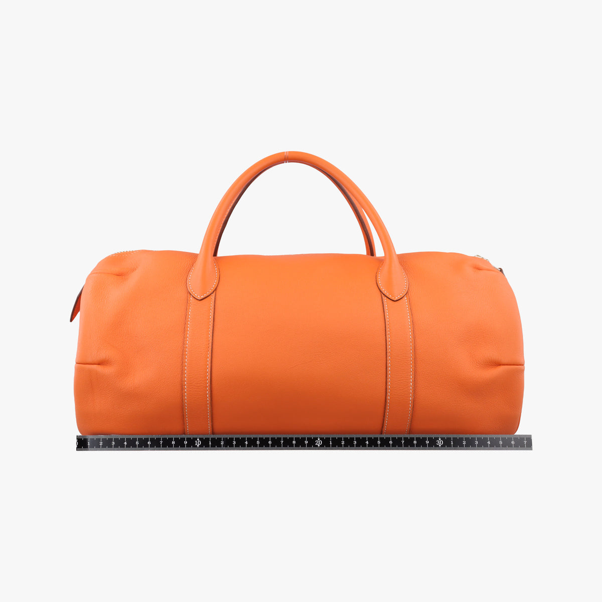 Pre-owned Hermes Polochon 35 Orange Clemence  handbag | stylenewstar