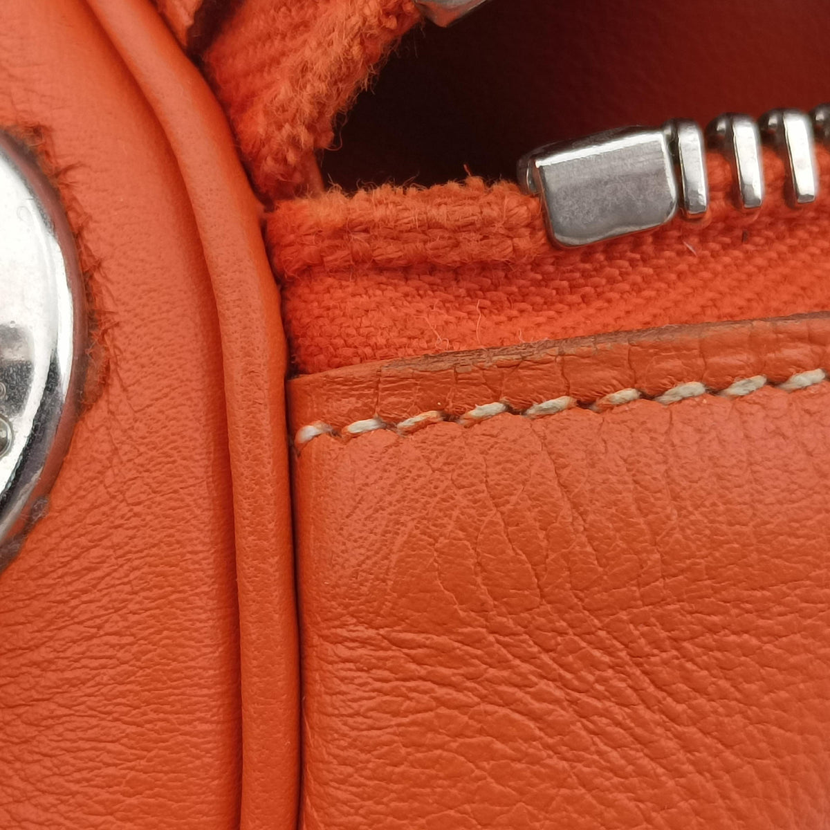 Pre-owned Hermes Polochon 35 Orange Clemence  handbag | stylenewstar
