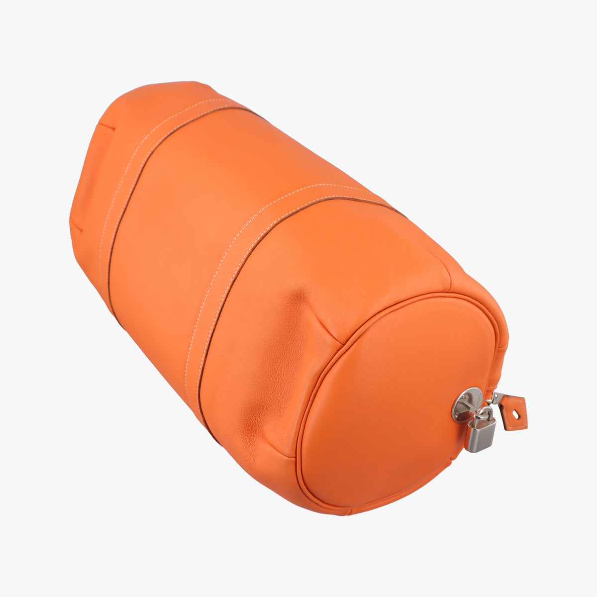 Pre-owned Hermes Polochon 35 Orange Clemence  handbag | stylenewstar