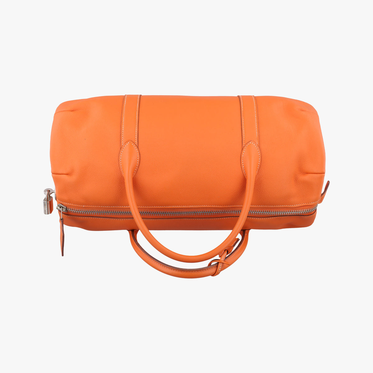 Pre-owned Hermes Polochon 35 Orange Clemence  handbag | stylenewstar