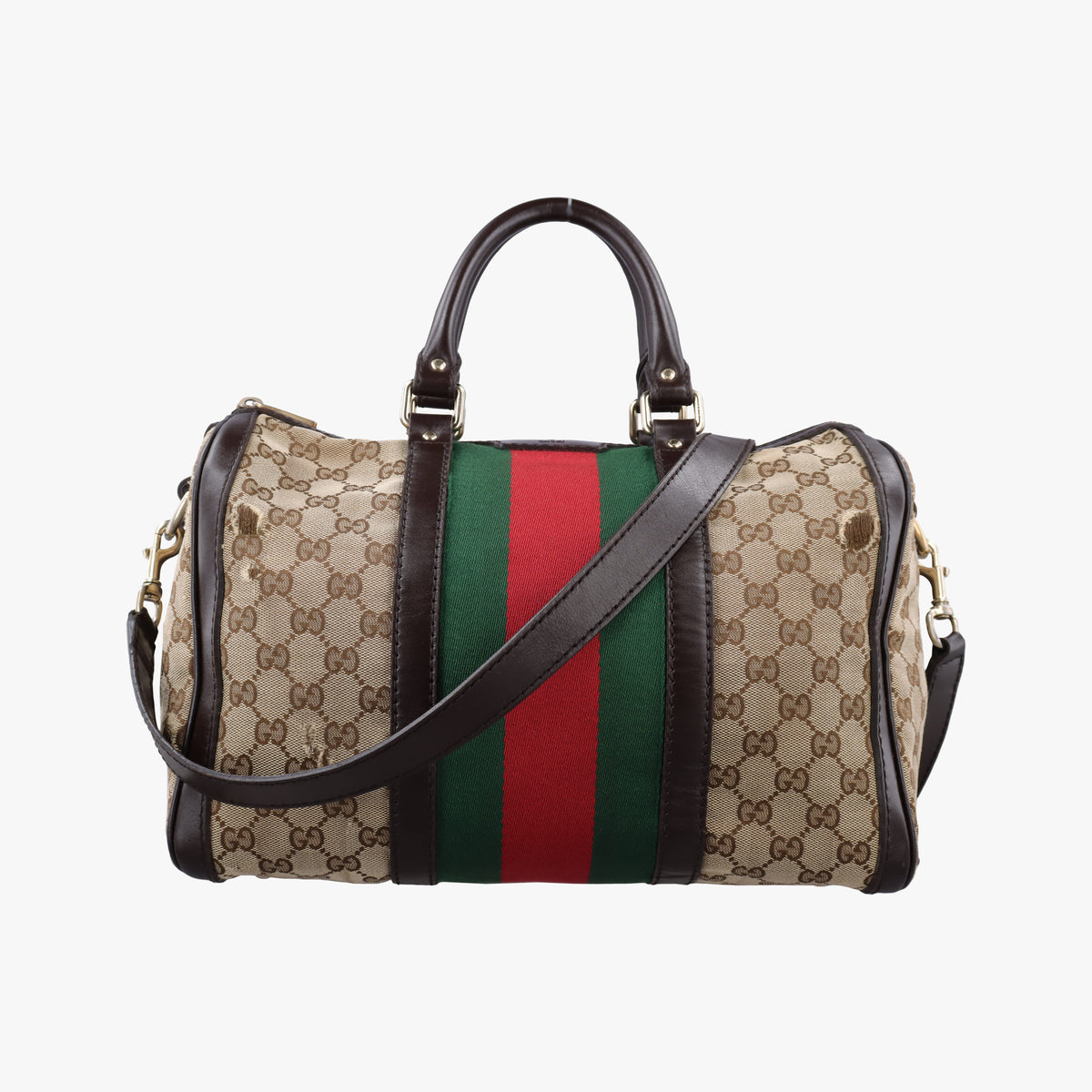 Sherry Line Beige×green×red canvas×leather 247205 I9854304シェリーライン ベージュ×グリーン×レッド キャンバス×レザー 247205 I9854304