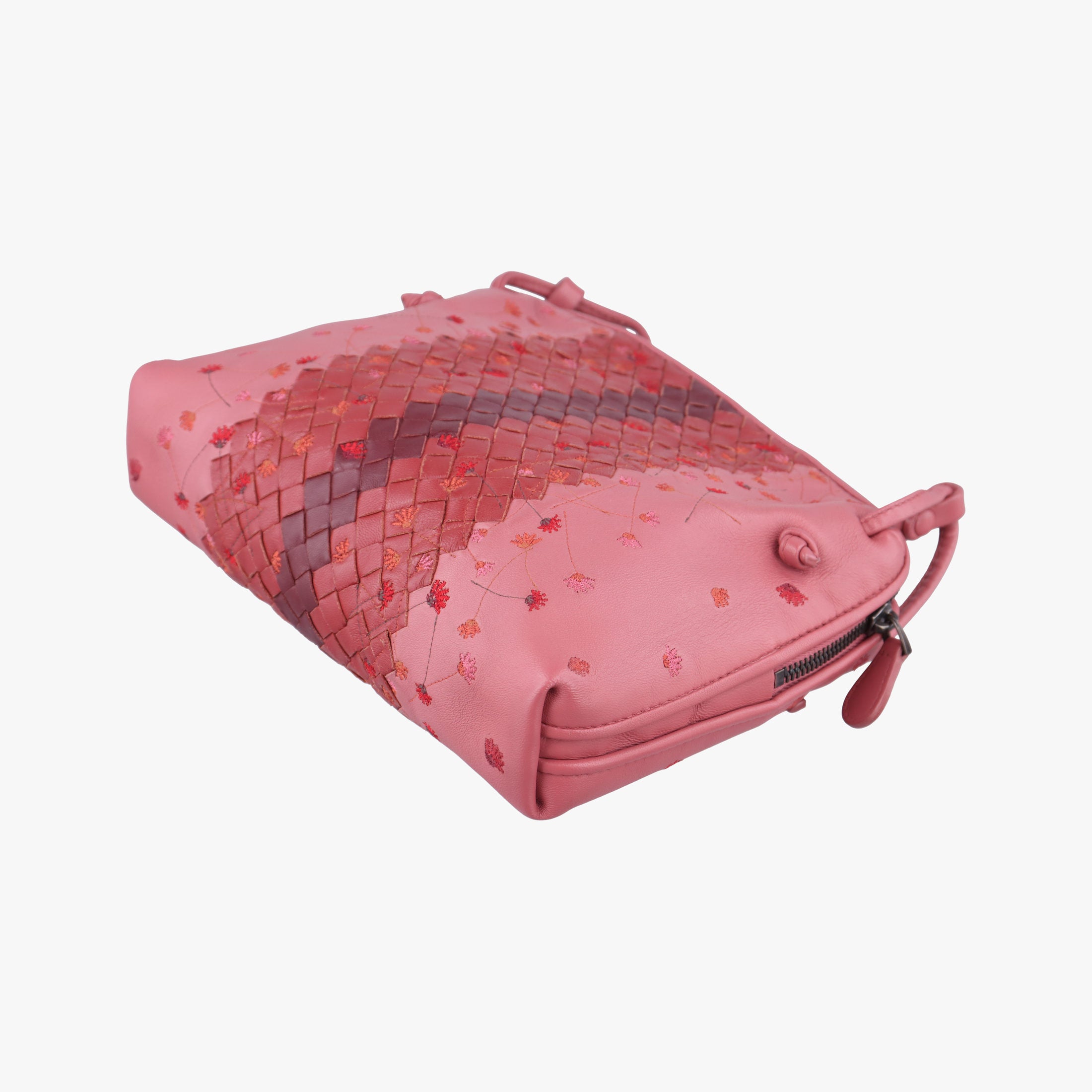 Floral Intrecciato Pink×multicolor lambskin B06275154Bフローラル イントレッチアート ピンク×マルチカラー ラムスキン B06275154B