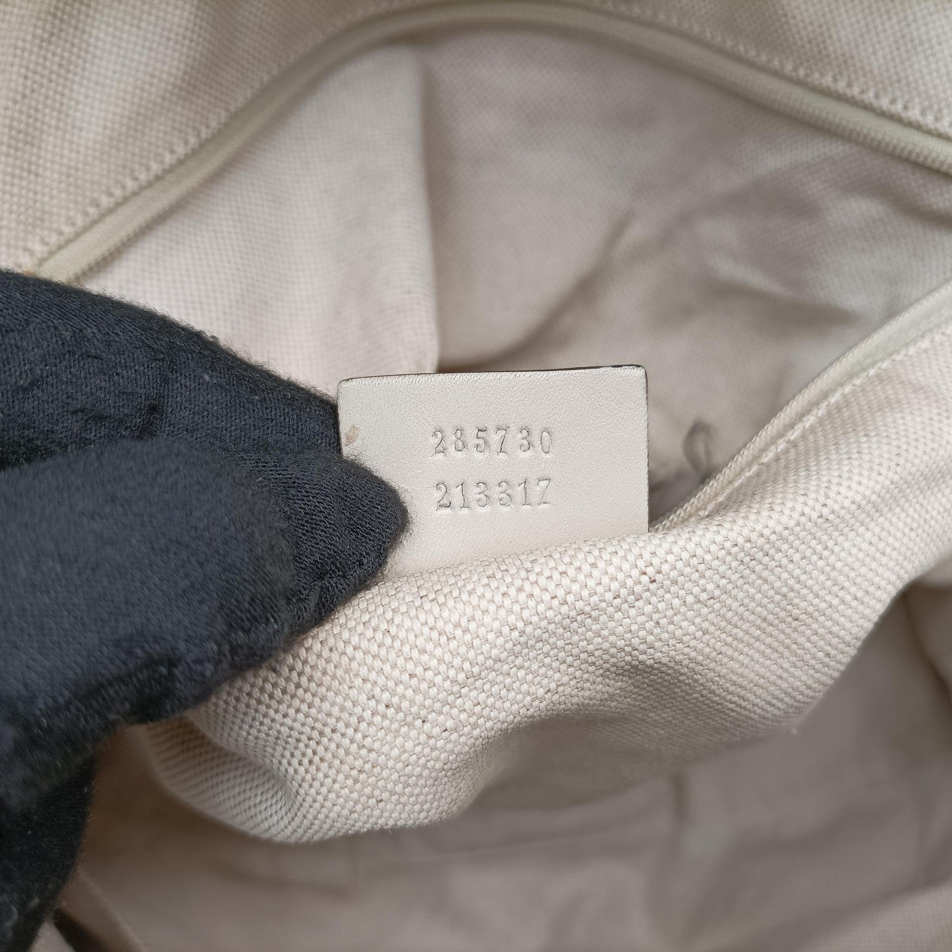 Sukey White×Beige canvas×leather 285730 F013262896スーキー ホワイト×ベージュ キャンバス×レザー 285730 F013262896