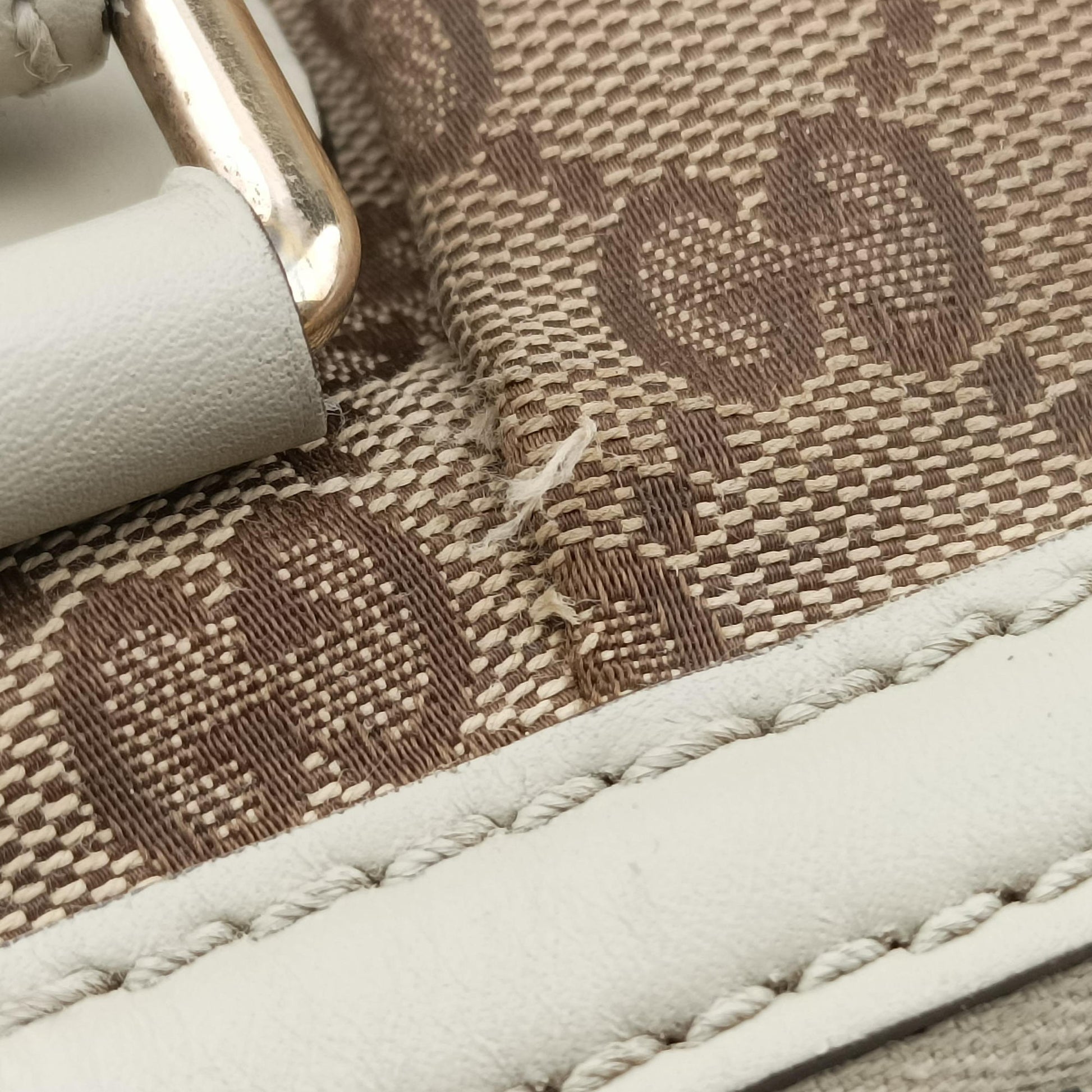 Sukey White×Beige canvas×leather 285730 F013262896スーキー ホワイト×ベージュ キャンバス×レザー 285730 F013262896