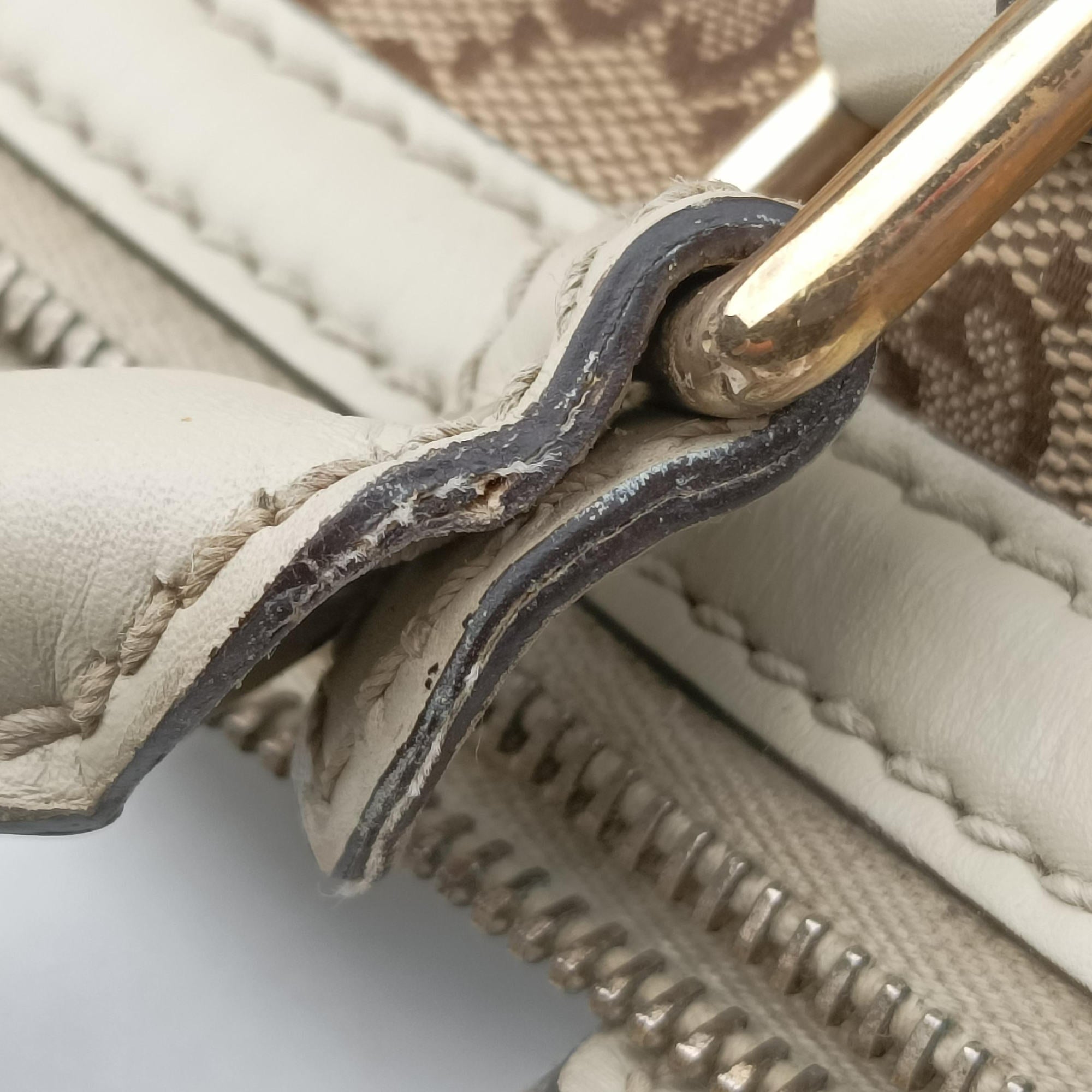 Sukey White×Beige canvas×leather 285730 F013262896スーキー ホワイト×ベージュ キャンバス×レザー 285730 F013262896