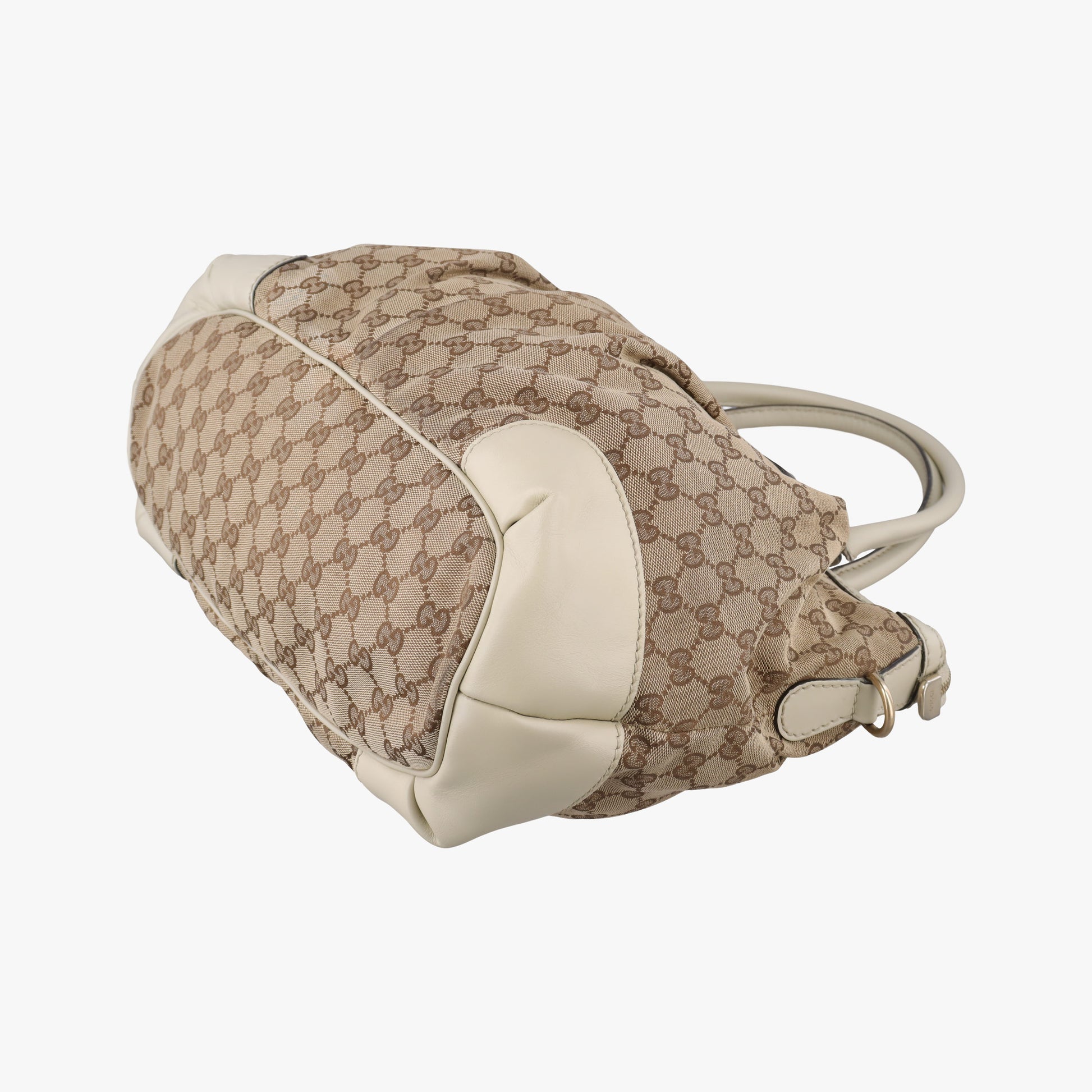 Sukey White×Beige canvas×leather 285730 F013262896スーキー ホワイト×ベージュ キャンバス×レザー 285730 F013262896