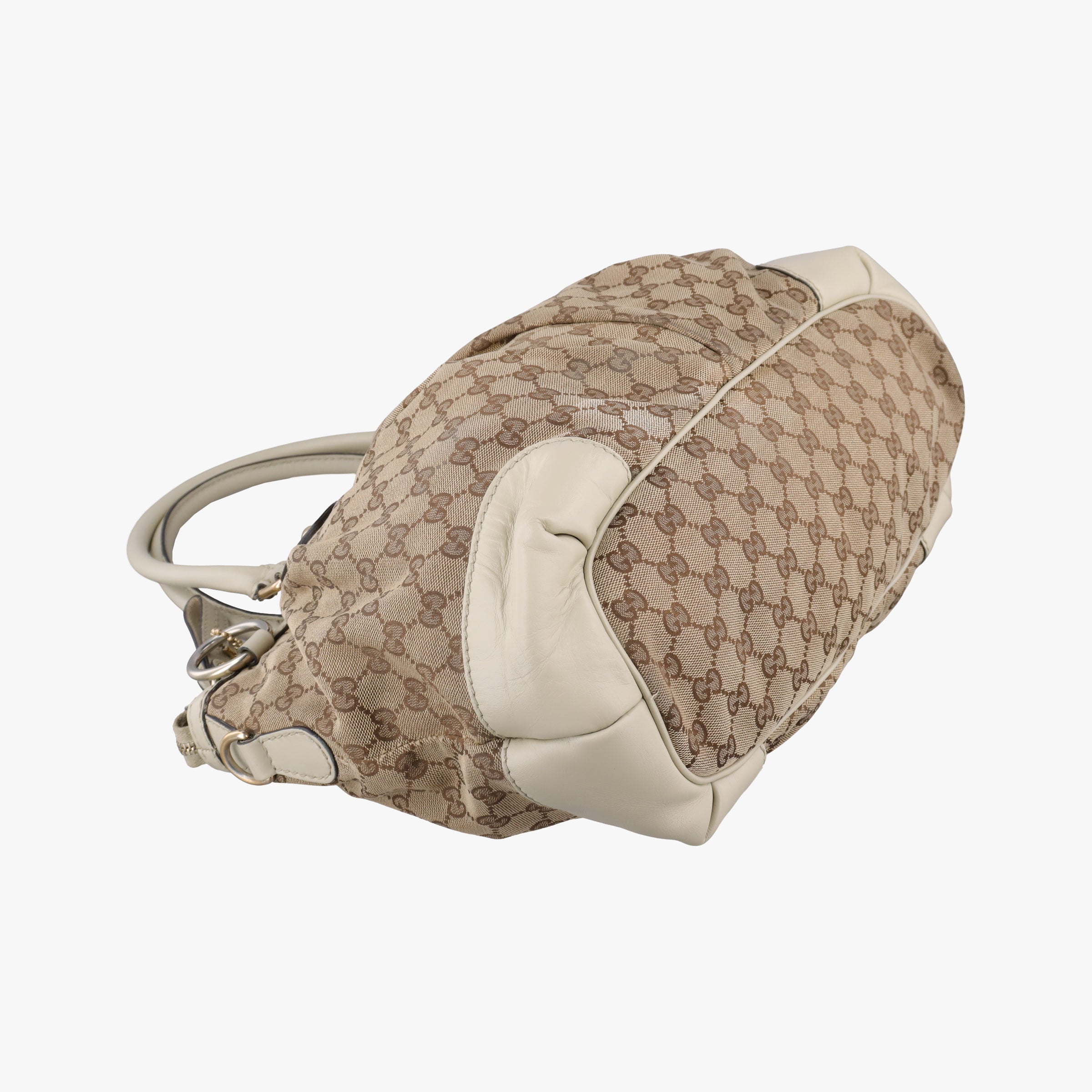 Sukey White×Beige canvas×leather 285730 F013262896スーキー ホワイト×ベージュ キャンバス×レザー 285730 F013262896