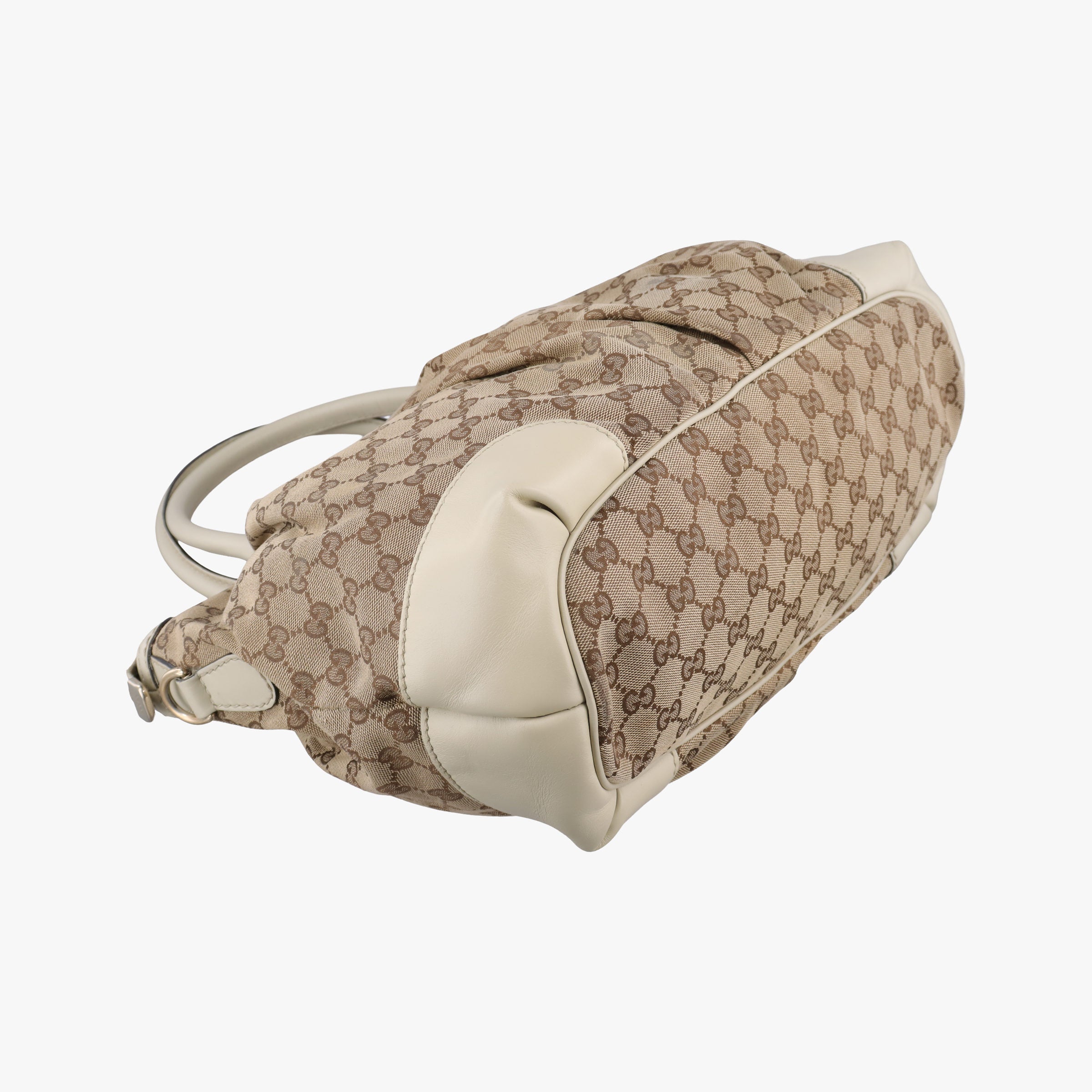 Sukey White×Beige canvas×leather 285730 F013262896スーキー ホワイト×ベージュ キャンバス×レザー 285730 F013262896