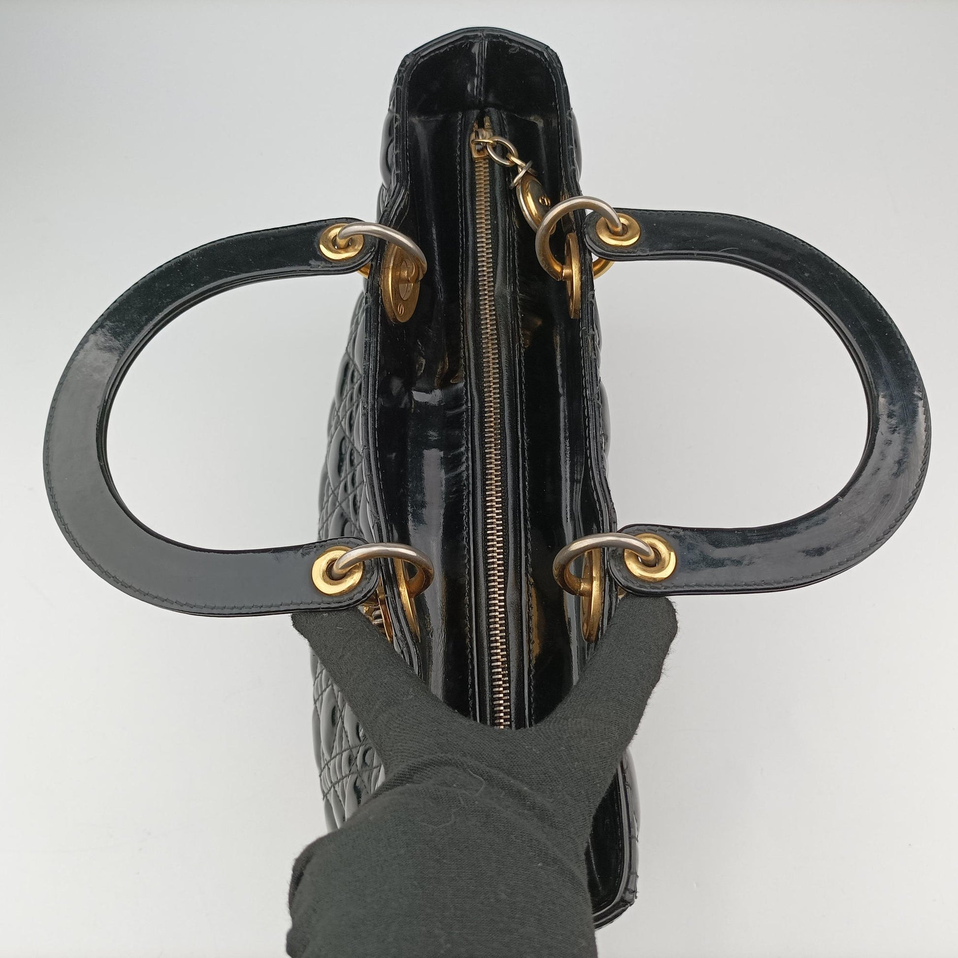 Lady Dior Black Patent 15-BO-1120 Cレディディオール ブラック パテント 15-BO-1120 C