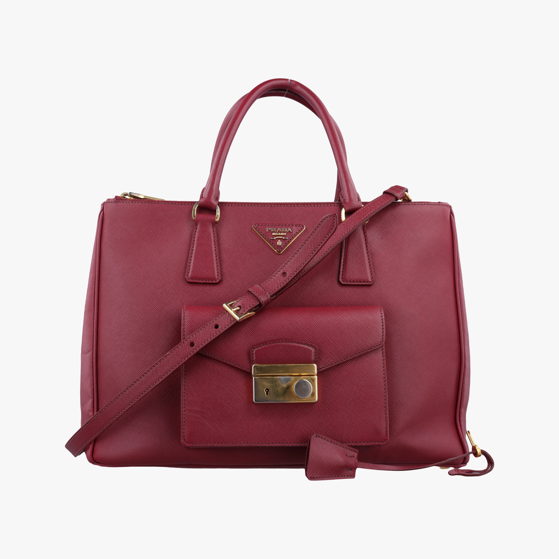 Galleria Front Pocket Red SAFFIANO Leather BN2674 14/Aガレリア フロント ポケット レッド サフィアーノレザー BN2674 14/A