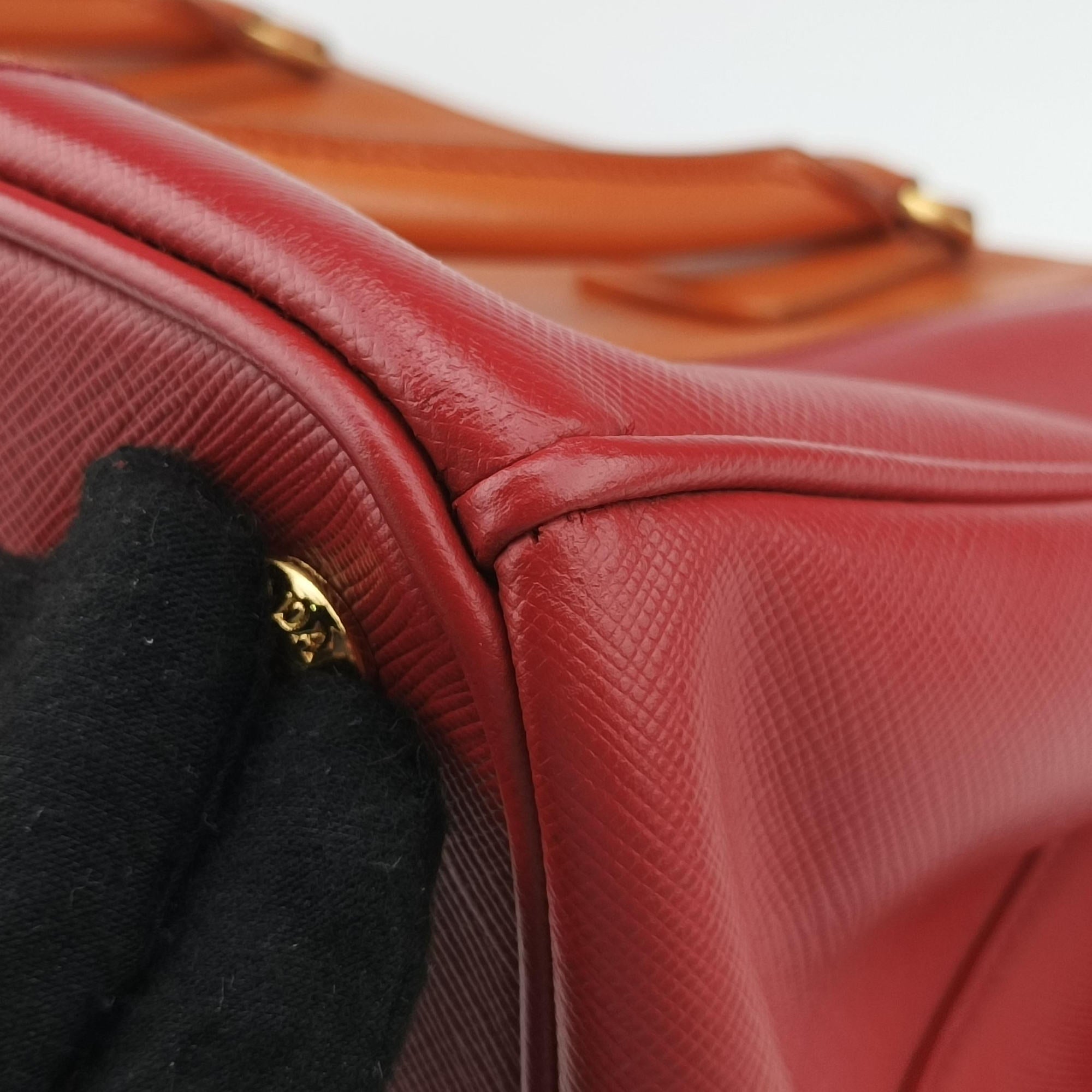 Galleria Orange×red SAFFIANO Leather BN1844 31/Mガレリア オレンジ×レッド サフィアーノレザー BN1844 31/M