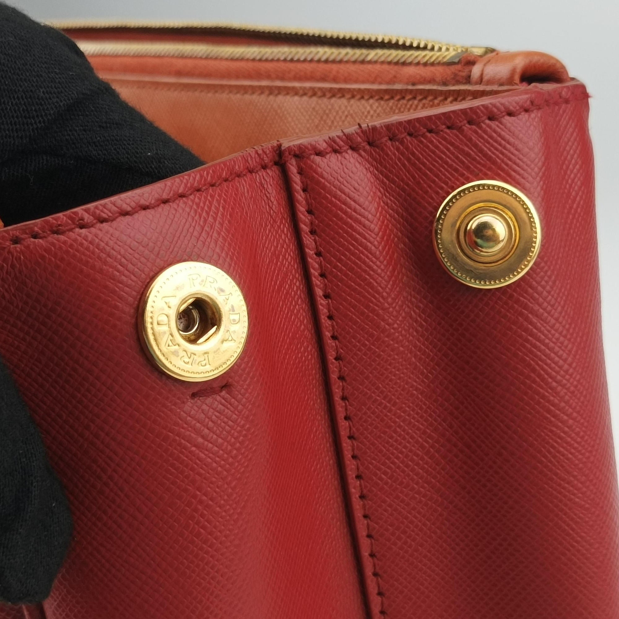 Galleria Orange×red SAFFIANO Leather BN1844 31/Mガレリア オレンジ×レッド サフィアーノレザー BN1844 31/M