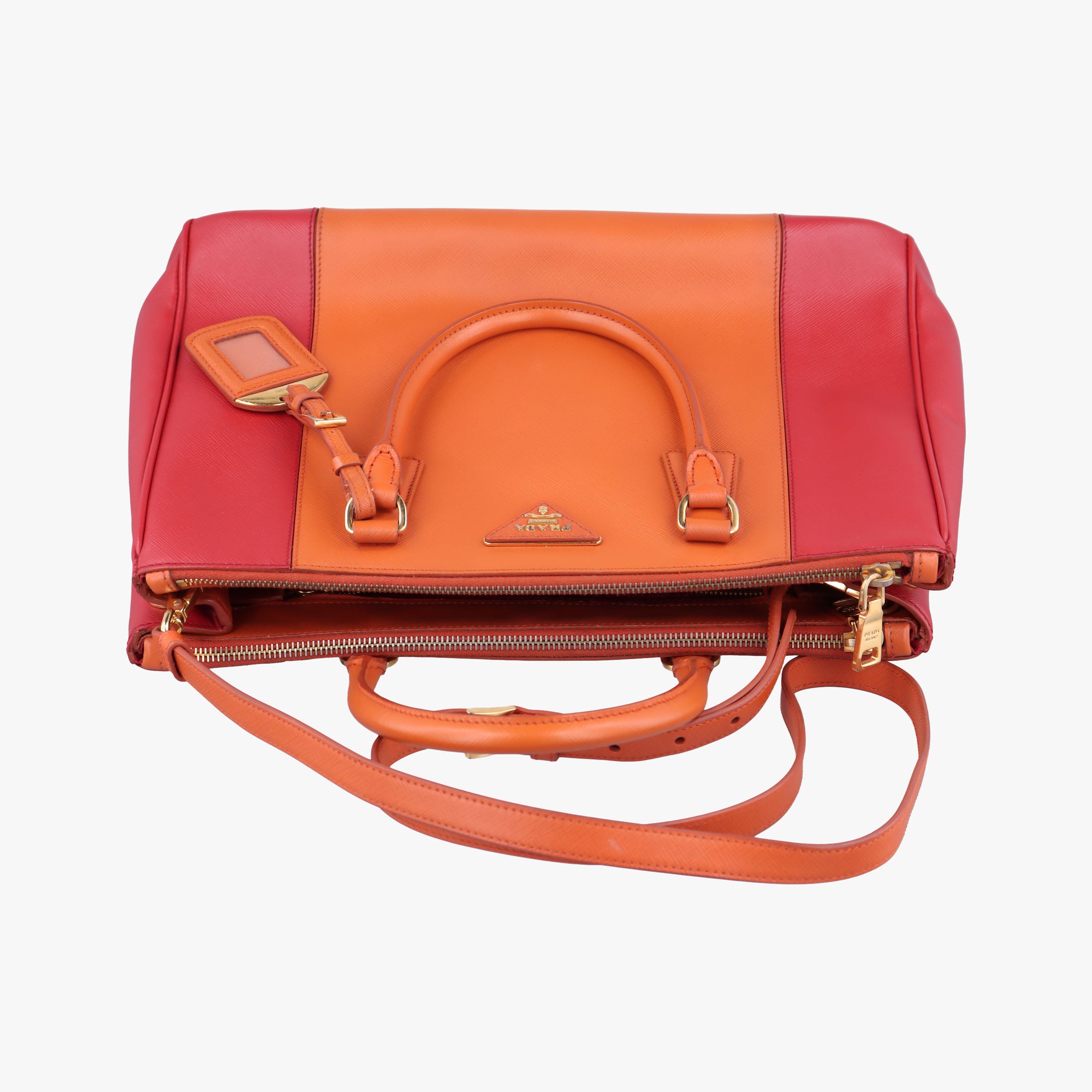 Galleria Orange×red SAFFIANO Leather BN1844 31/Mガレリア オレンジ×レッド サフィアーノレザー BN1844 31/M