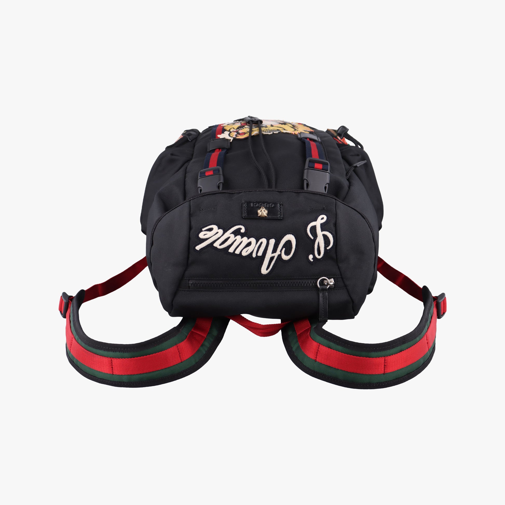 Embroidered Tiger Web Sherry Line Black×Multicolour canvas 429037 E022463164シェリーライン エンブロイダリータイガー ブラック×マルチカラー キャンバス 429037 E022463164
