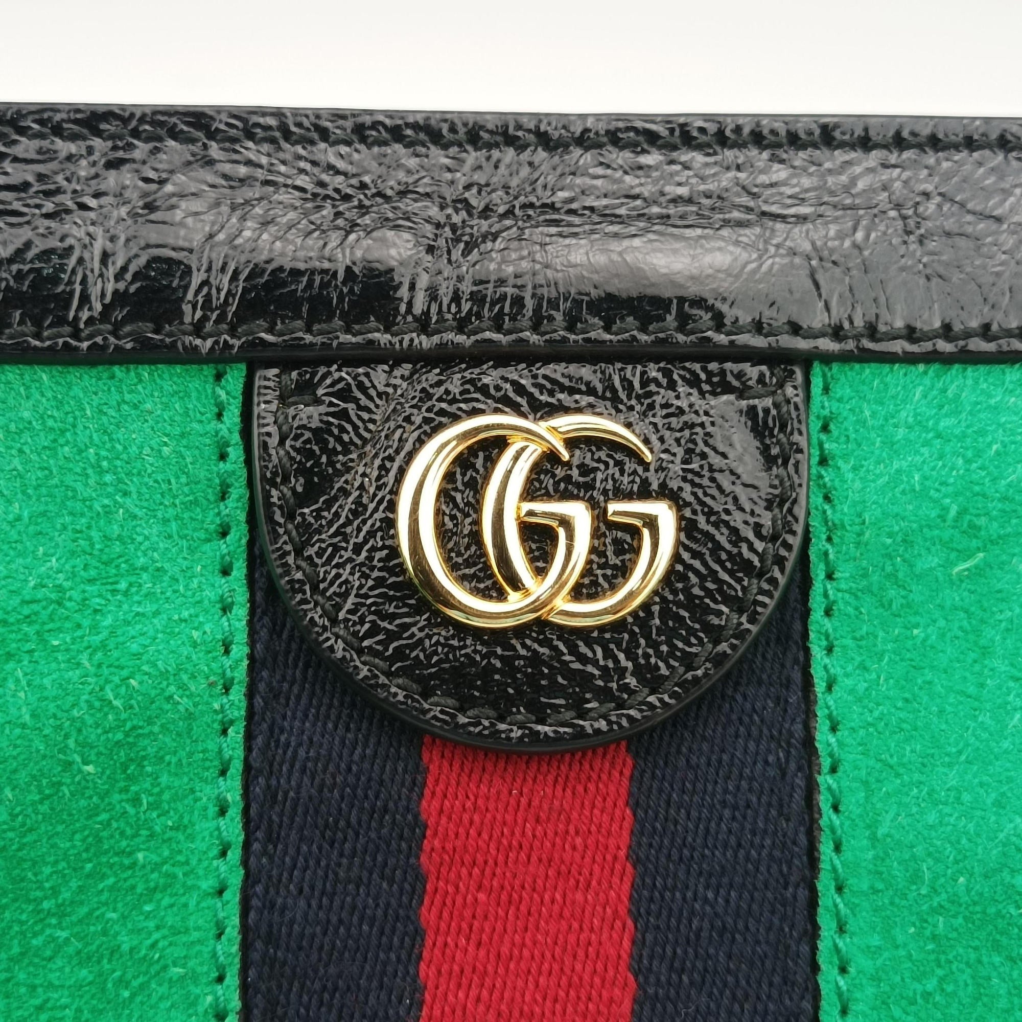 Ophidia Green×black×red Suede×leather 503877 I024101446オフィディア グリーン×ブラック×レッド スエード×レザー 503877 I024101446