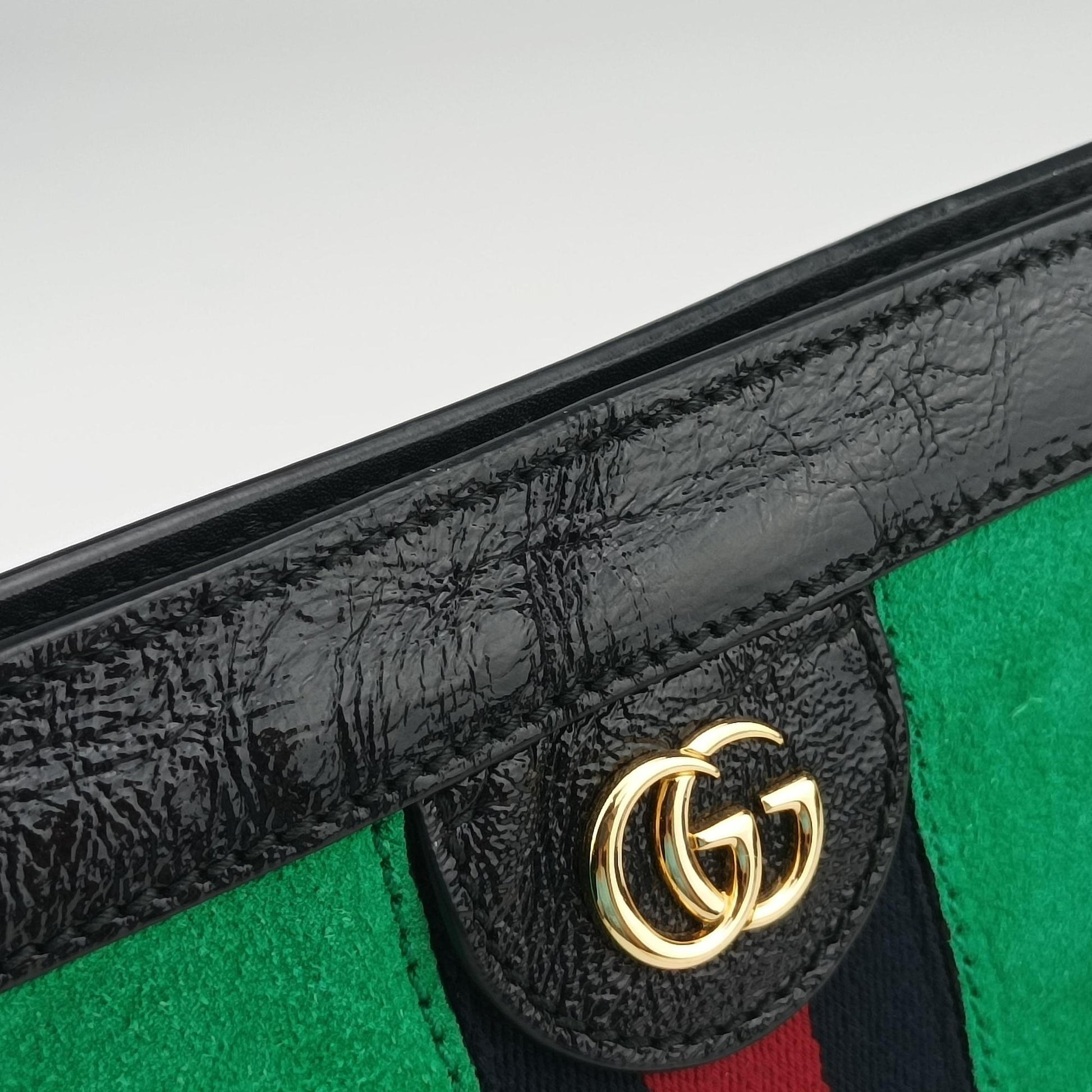 Ophidia Green×black×red Suede×leather 503877 I024101446オフィディア グリーン×ブラック×レッド スエード×レザー 503877 I024101446