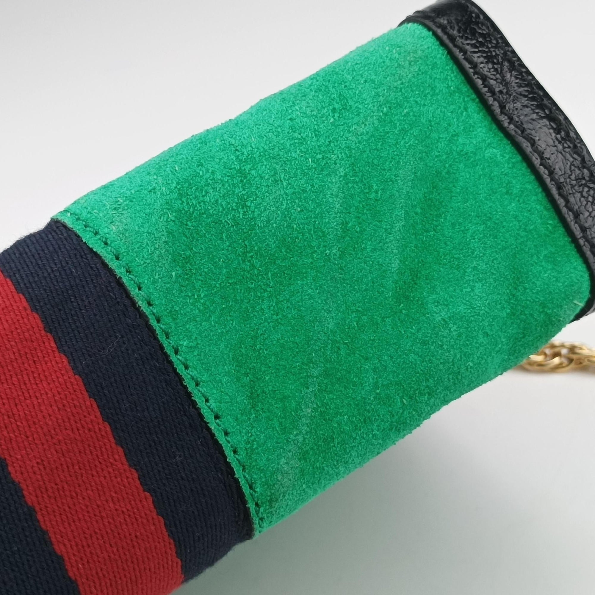 Ophidia Green×black×red Suede×leather 503877 I024101446オフィディア グリーン×ブラック×レッド スエード×レザー 503877 I024101446