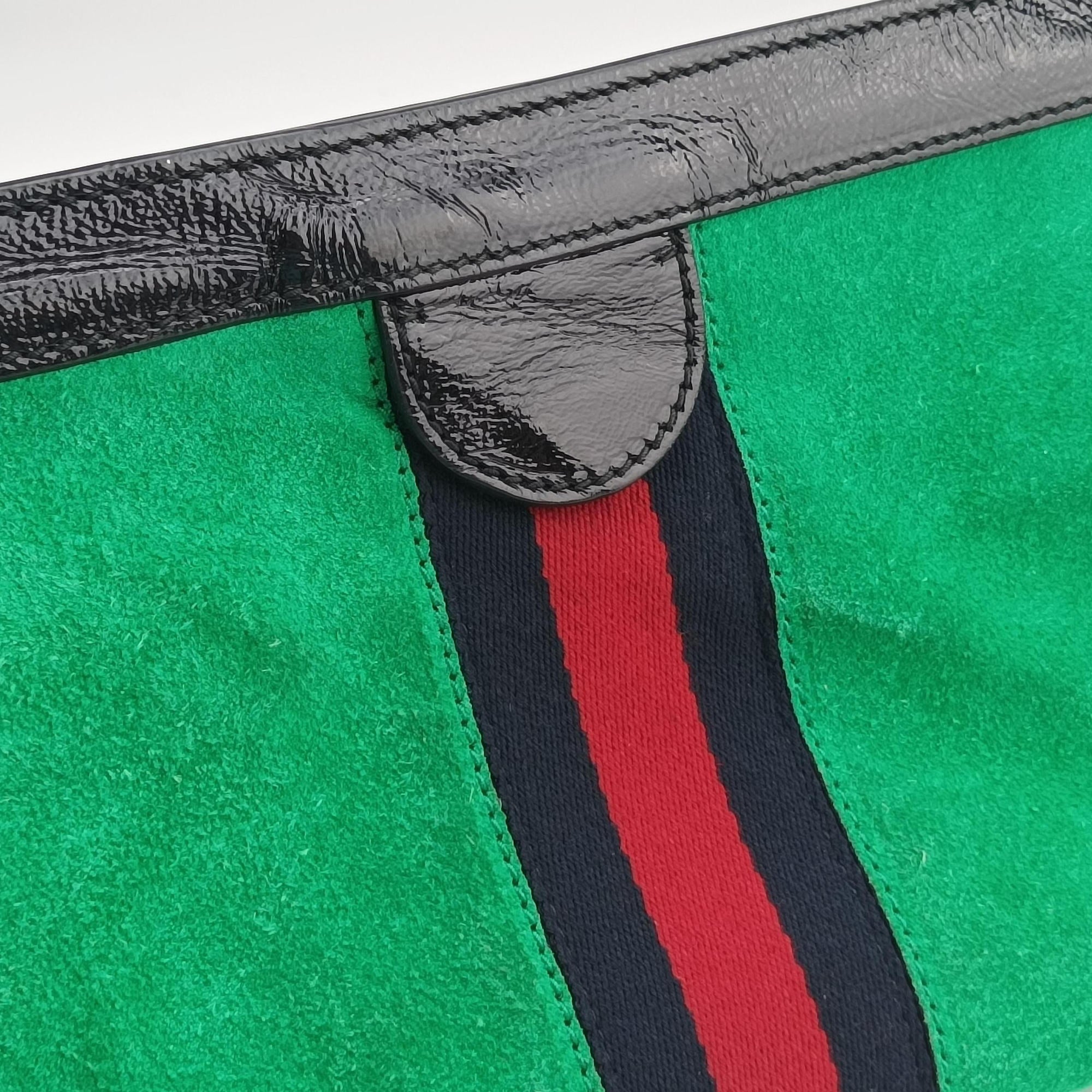 Ophidia Green×black×red Suede×leather 503877 I024101446オフィディア グリーン×ブラック×レッド スエード×レザー 503877 I024101446