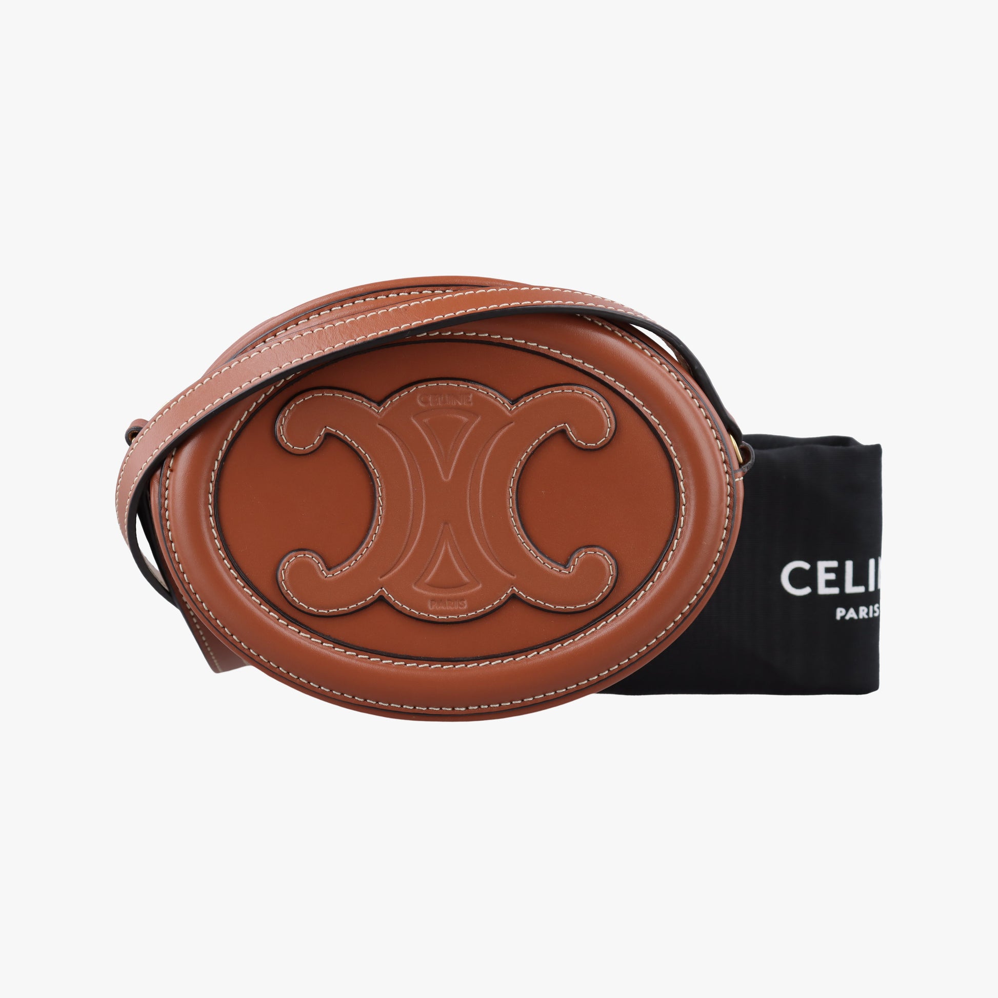 Oval Purse Cuir Triomphe Brown Leather U-SL-0262オーバルパース キュイル トリオンフ ブラウン レザー U-SL-0262