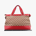 Valentine heart charm beige×red Canvas×Leather 309122 G013679720バレンタイン ハートチャーム ベージュ×レッド キャンバス×レザー 309122 G013679720