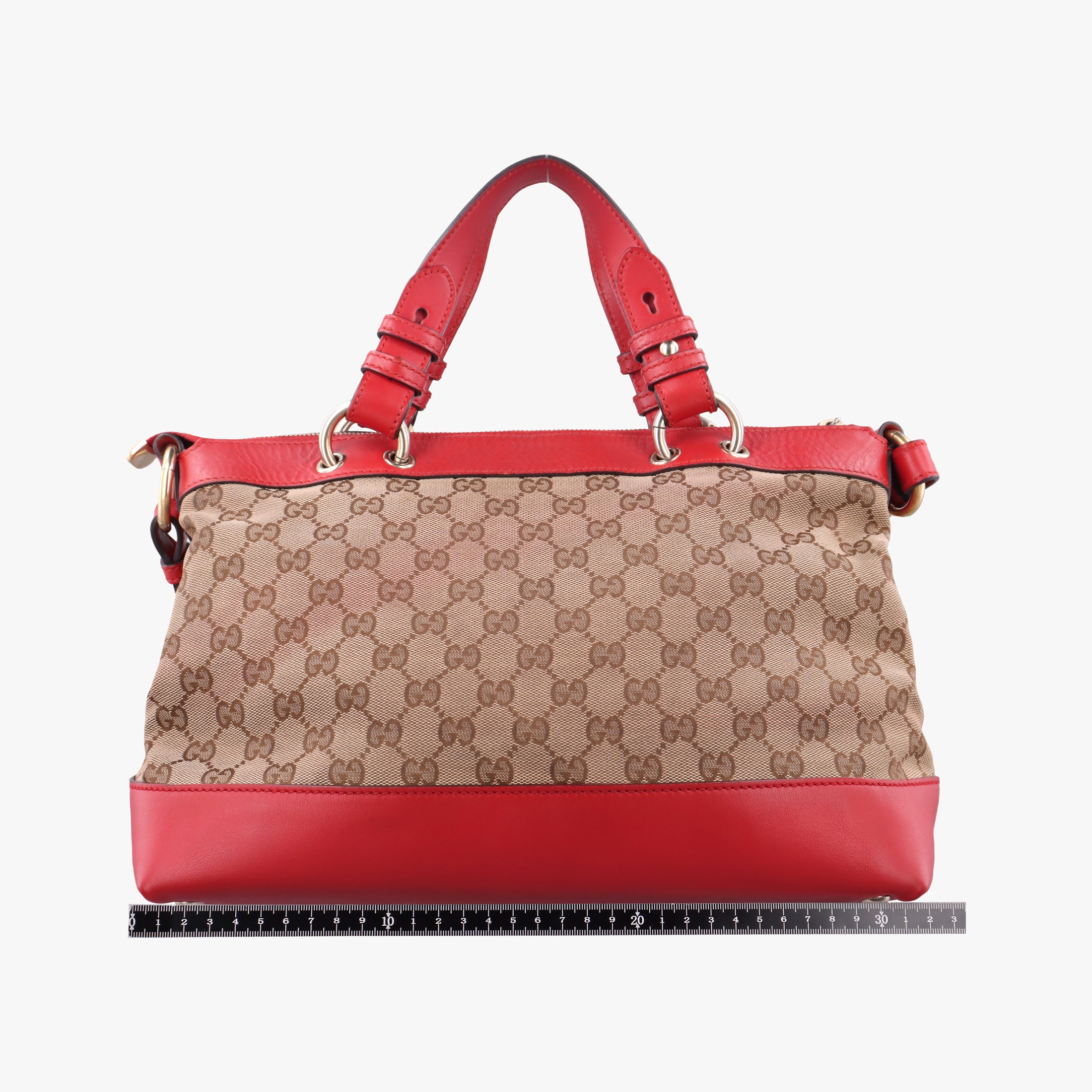 Valentine heart charm beige×red Canvas×Leather 309122 G013679720バレンタイン ハートチャーム ベージュ×レッド キャンバス×レザー 309122 G013679720
