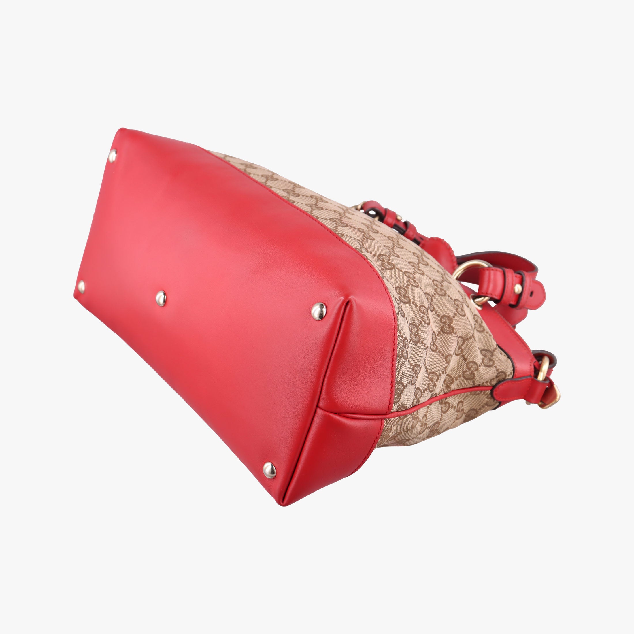 Valentine heart charm beige×red Canvas×Leather 309122 G013679720バレンタイン ハートチャーム ベージュ×レッド キャンバス×レザー 309122 G013679720