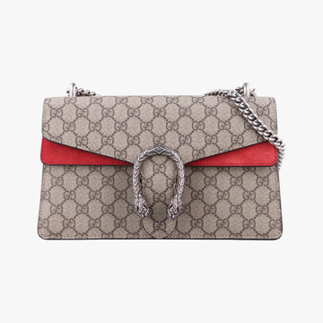 Pre-owned Gucci Dionysus beige×red PVC coated canvas × suede 400249 shoulderbag | stylenewstar