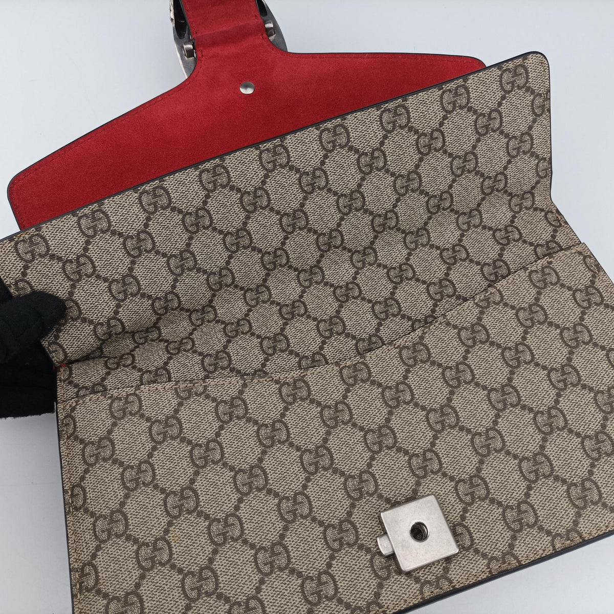Pre-owned Gucci Dionysus beige×red PVC coated canvas × suede 400249 shoulderbag | stylenewstar