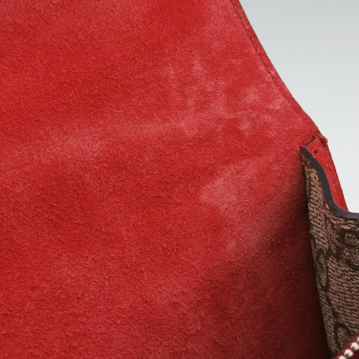 Pre-owned Gucci Dionysus beige×red PVC coated canvas × suede 400249 shoulderbag | stylenewstar
