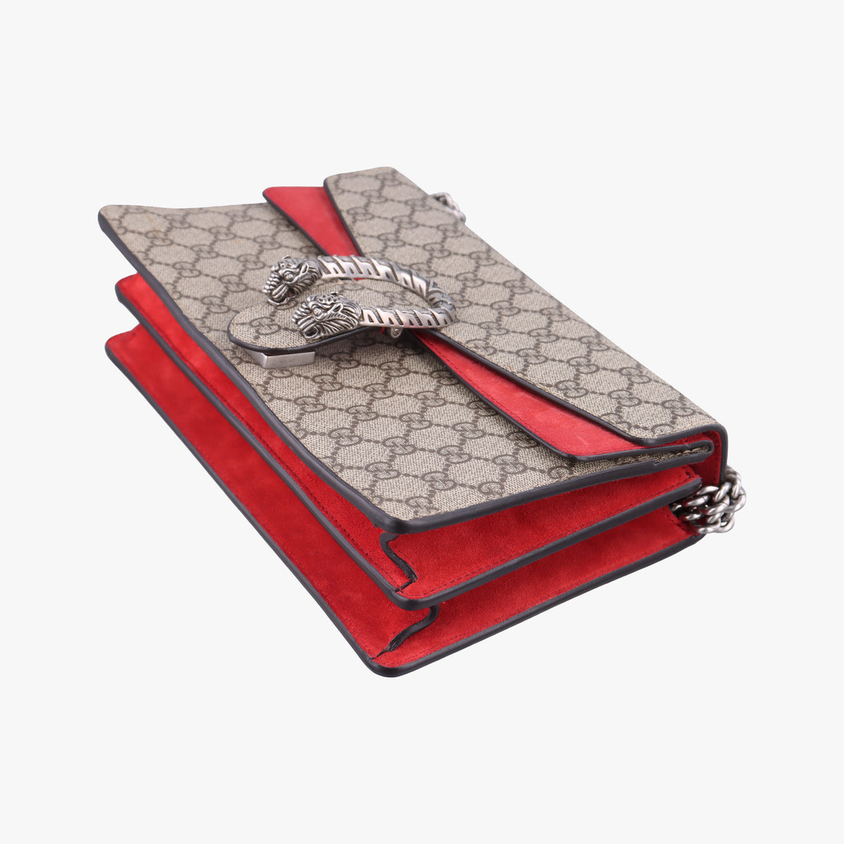 Pre-owned Gucci Dionysus beige×red PVC coated canvas × suede 400249 shoulderbag | stylenewstar