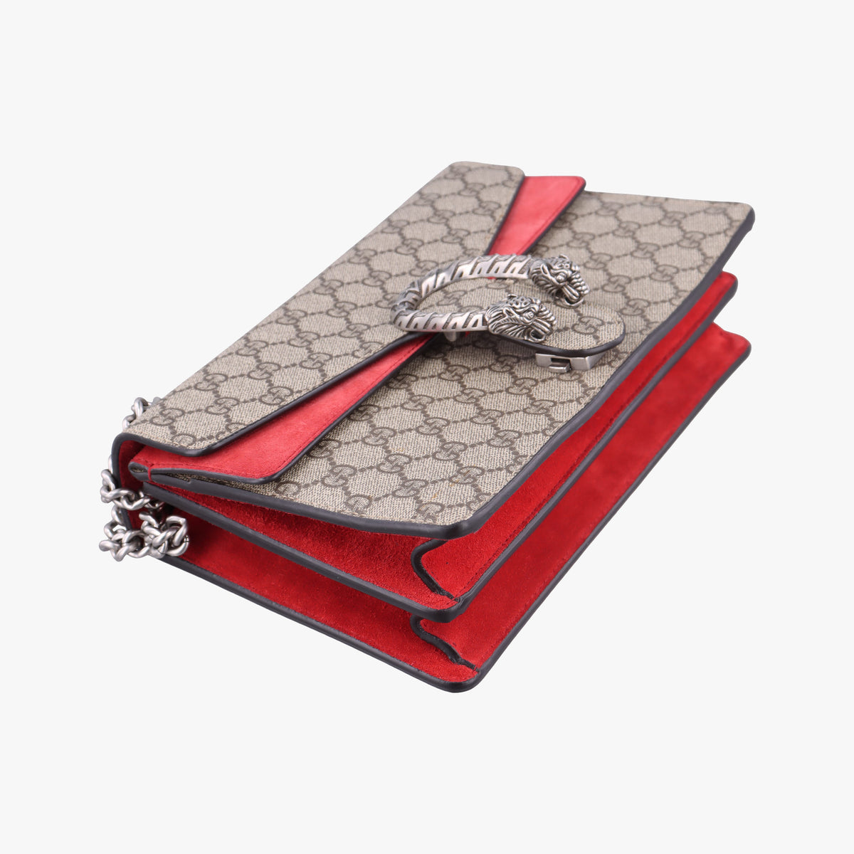 Pre-owned Gucci Dionysus beige×red PVC coated canvas × suede 400249 shoulderbag | stylenewstar
