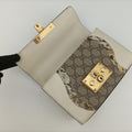 Pre-owned Gucci Padlock Beige×White×Multi Leather × Coated Canvas × Snakeskin 432182 shoulderbag | stylenewstar