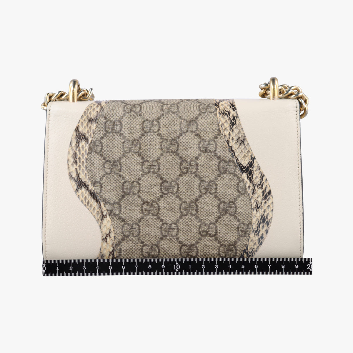 Pre-owned Gucci Padlock Beige×White×Multi Leather × Coated Canvas × Snakeskin 432182 shoulderbag | stylenewstar