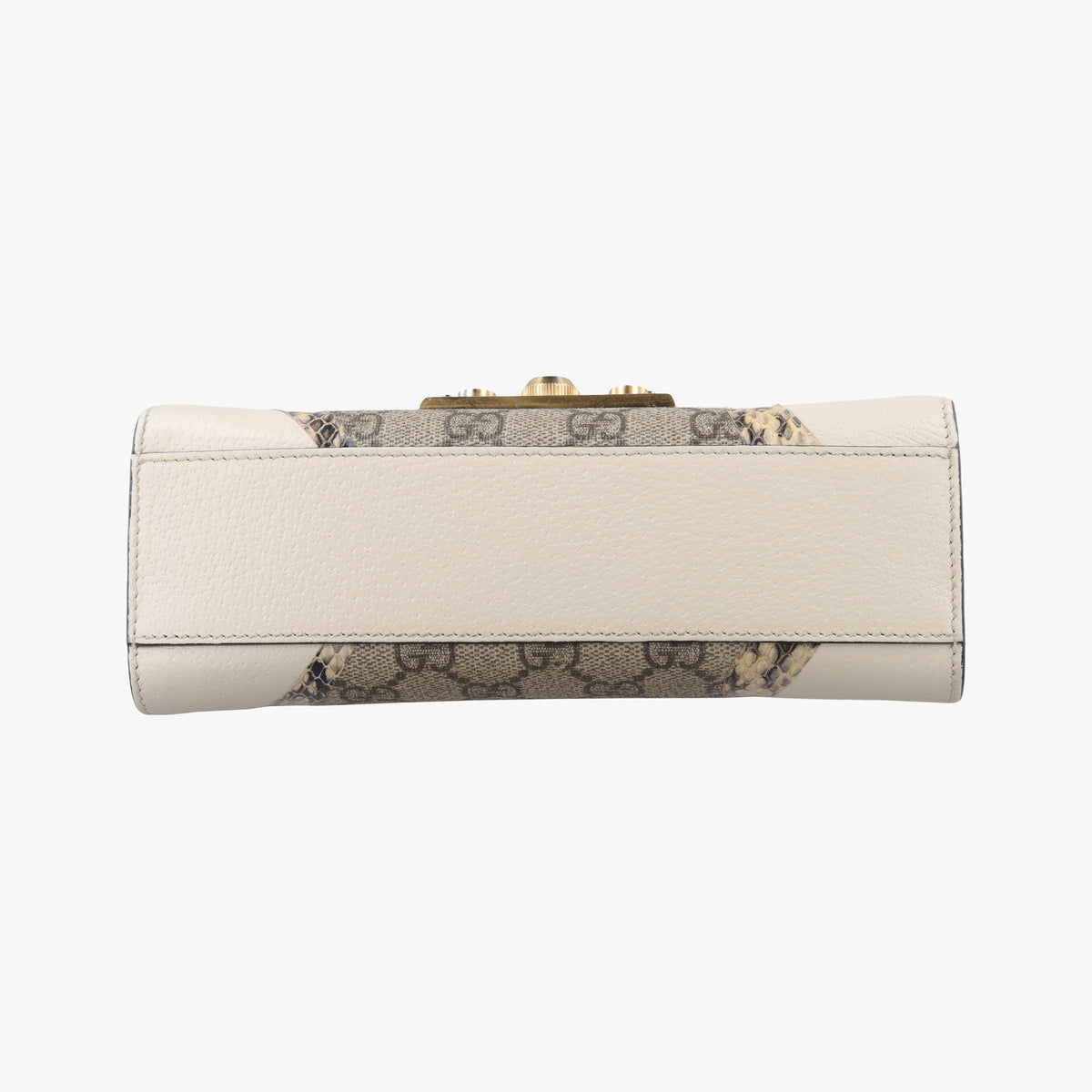 Pre-owned Gucci Padlock Beige×White×Multi Leather × Coated Canvas × Snakeskin 432182 shoulderbag | stylenewstar