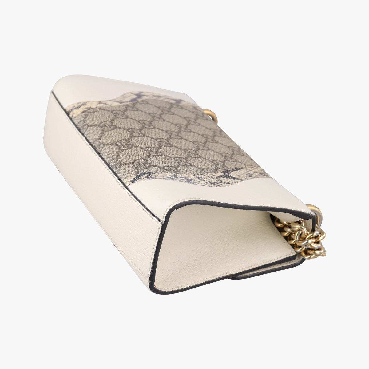 Pre-owned Gucci Padlock Beige×White×Multi Leather × Coated Canvas × Snakeskin 432182 shoulderbag | stylenewstar