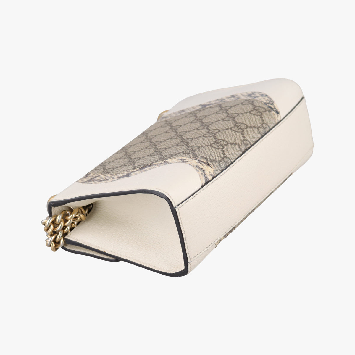 Pre-owned Gucci Padlock Beige×White×Multi Leather × Coated Canvas × Snakeskin 432182 shoulderbag | stylenewstar