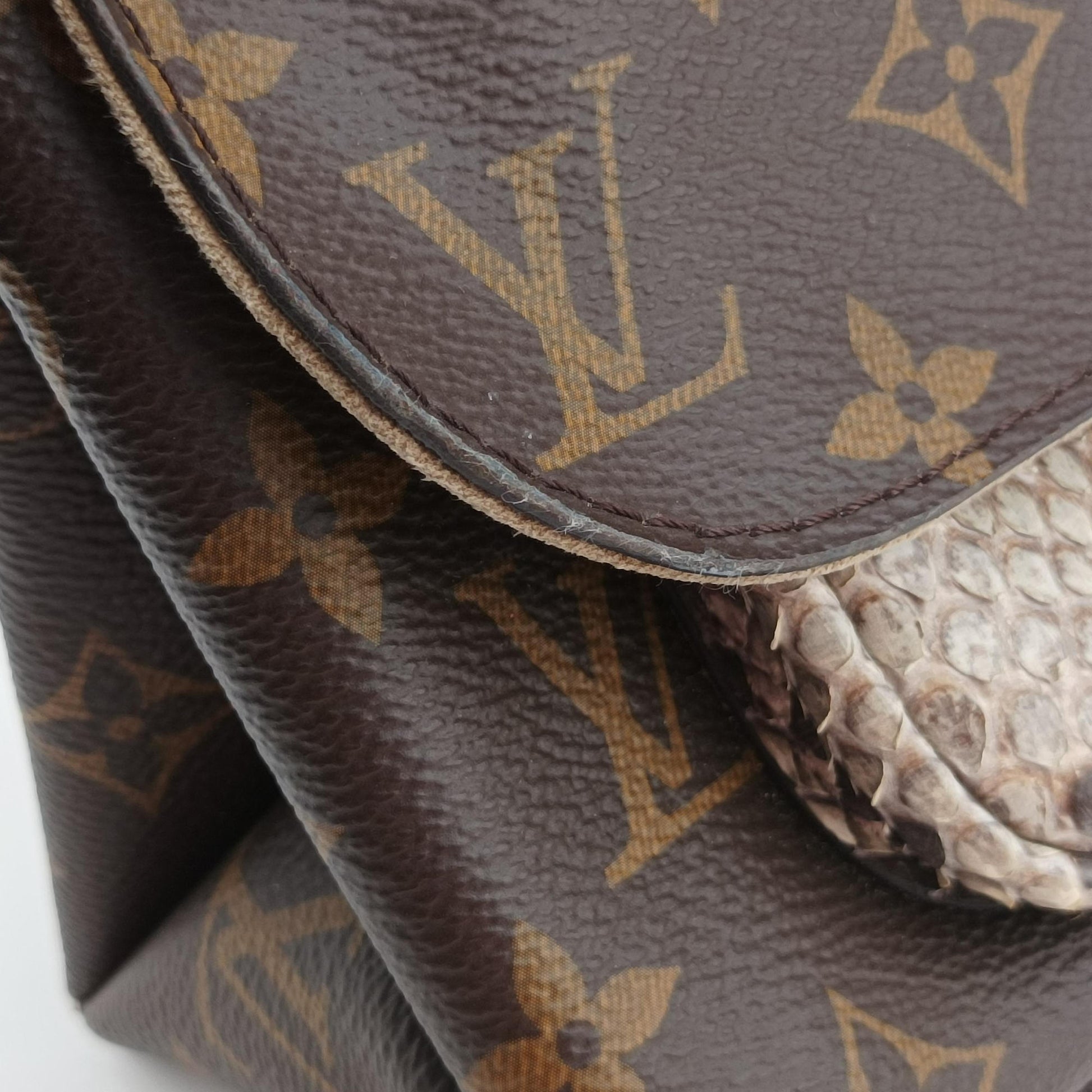 MARIGNAN brown×Gray×Black Monogram Canvas×calf leather×Snake skin N95750 FL1179マリニャン モノグラム/ブラウン×グレー×ブラック モノグラムキャンバス×カーフ×ヘビ レザー N95750 FL1179