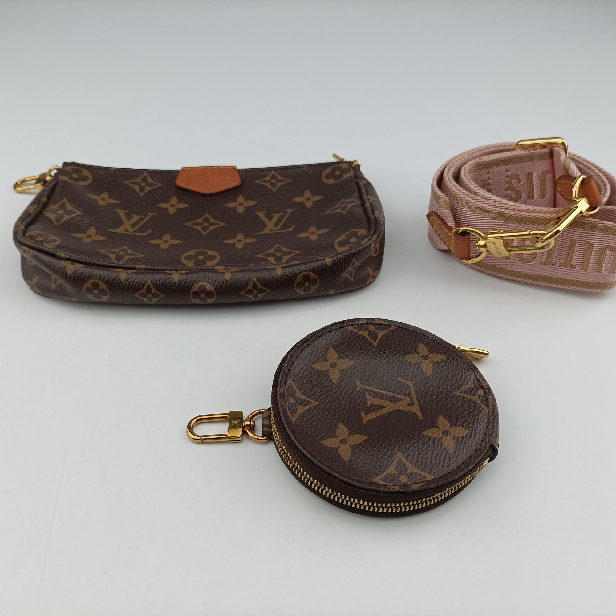 MULTI POCHETTE ACCESSOIRES MARRON×ROSE CLAIRE Monogram Canvas M44840 SR3179ミュルティポシェットアクセソワール マロン×ローズ クレール モノグラムキャンバス M44840 SR3179