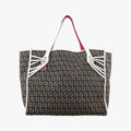 Zucca Pattern Tote Navy × White Canvas×Leather 8BH153 2321-8BH153.VWT-078ズッカ柄 トート ネイビー x ホワイト キャンバス×レザー 8BH153 2321-8BH153.VWT-078
