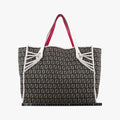 Zucca Pattern Tote Navy × White Canvas×Leather 8BH153 2321-8BH153.VWT-078ズッカ柄 トート ネイビー x ホワイト キャンバス×レザー 8BH153 2321-8BH153.VWT-078