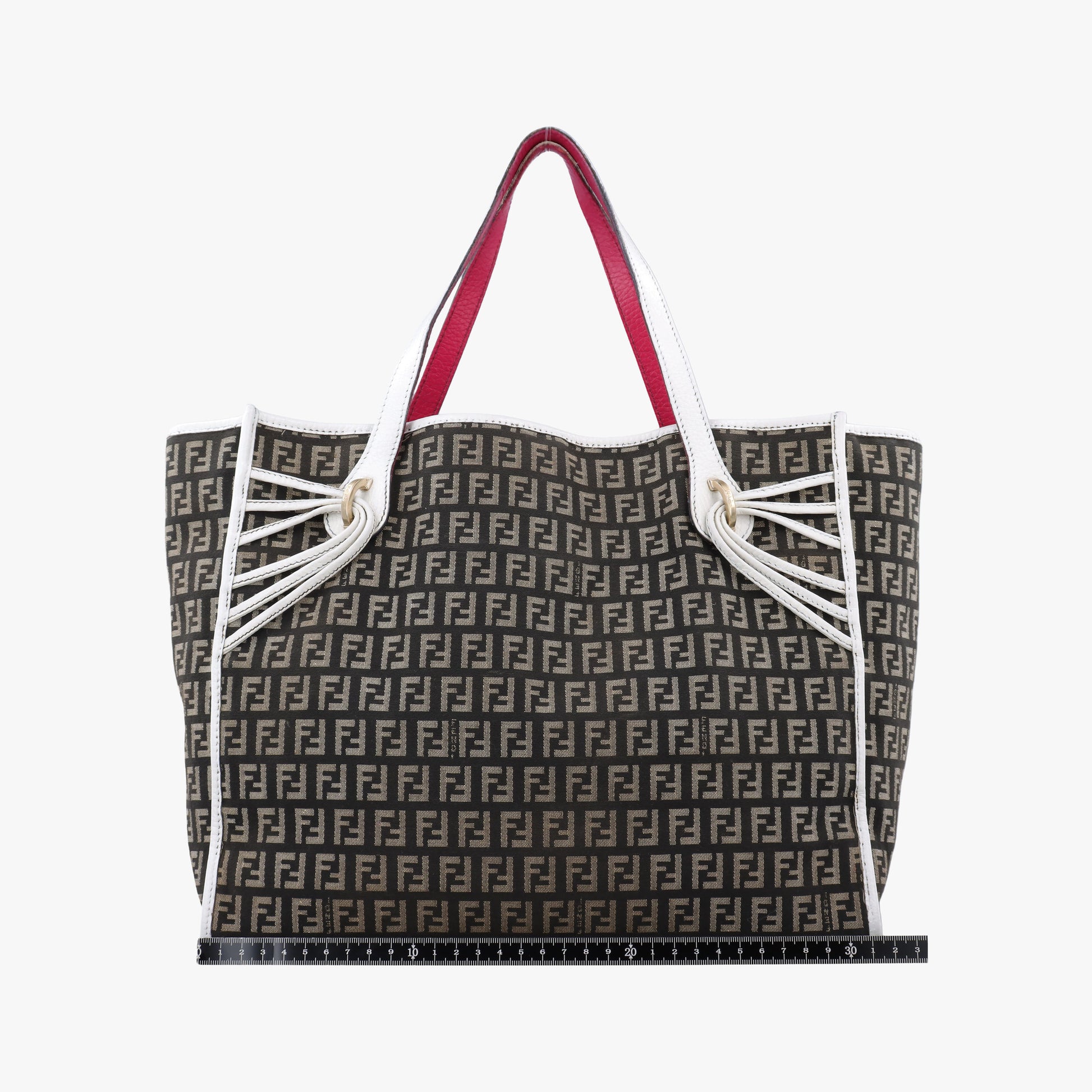 Zucca Pattern Tote Navy × White Canvas×Leather 8BH153 2321-8BH153.VWT-078ズッカ柄 トート ネイビー x ホワイト キャンバス×レザー 8BH153 2321-8BH153.VWT-078