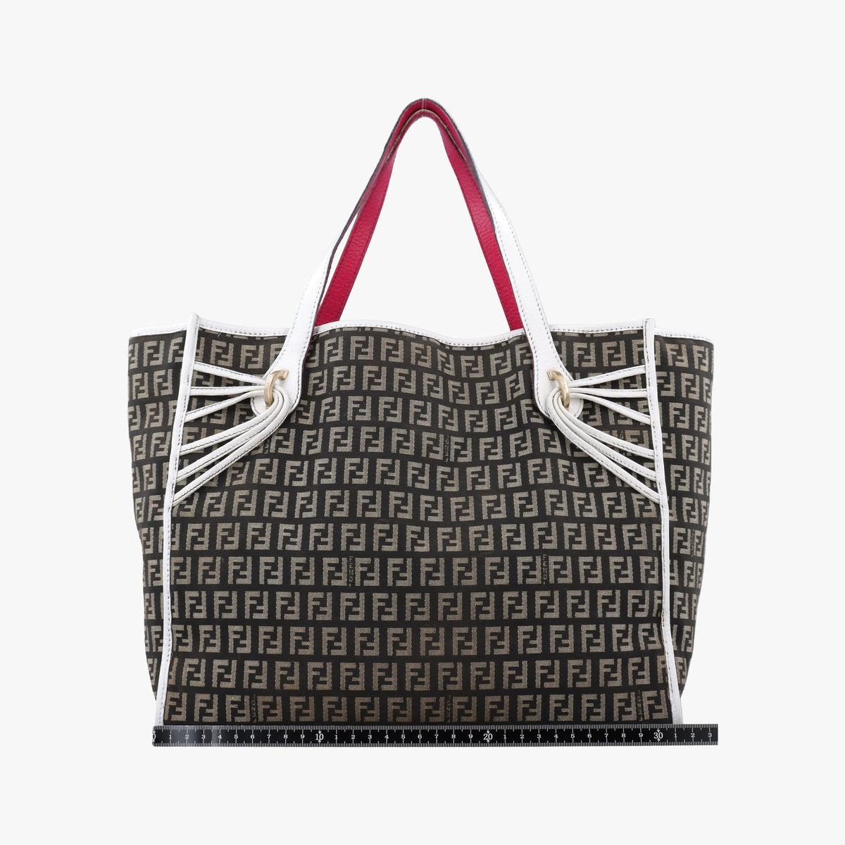 Zucca Pattern Tote Navy × White Canvas×Leather 8BH153 2321-8BH153.VWT-078ズッカ柄 トート ネイビー x ホワイト キャンバス×レザー 8BH153 2321-8BH153.VWT-078