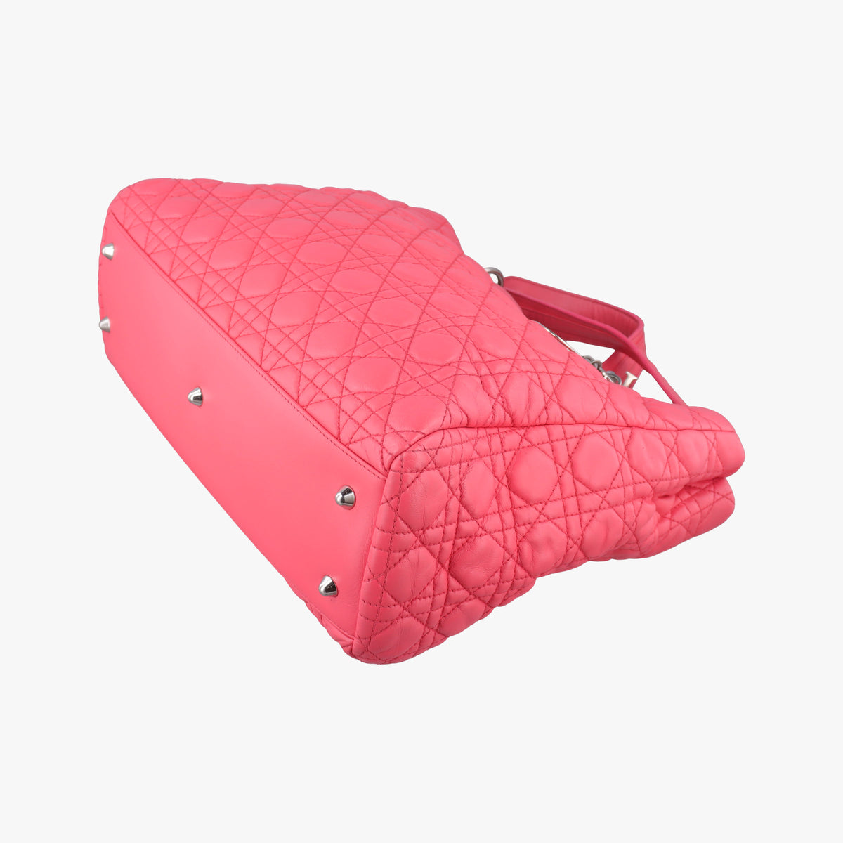 Pre-owned Christian Dior Cannage Dior Soft Shopping Pink lambskin  handbag | stylenewstar
