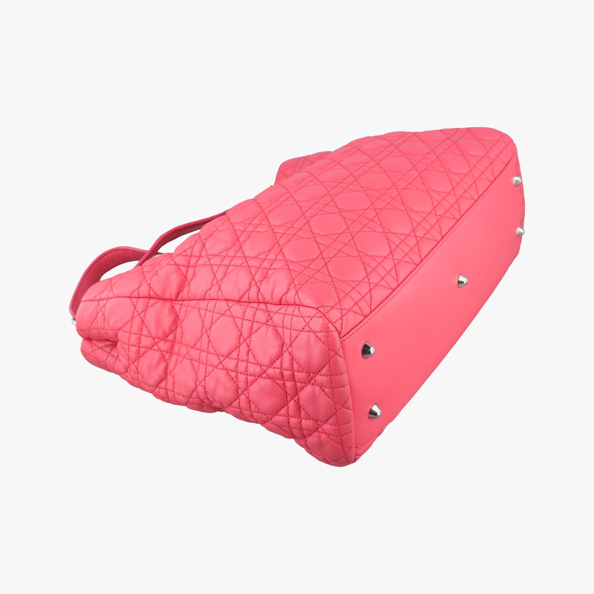 Pre-owned Christian Dior Cannage Dior Soft Shopping Pink lambskin  handbag | stylenewstar
