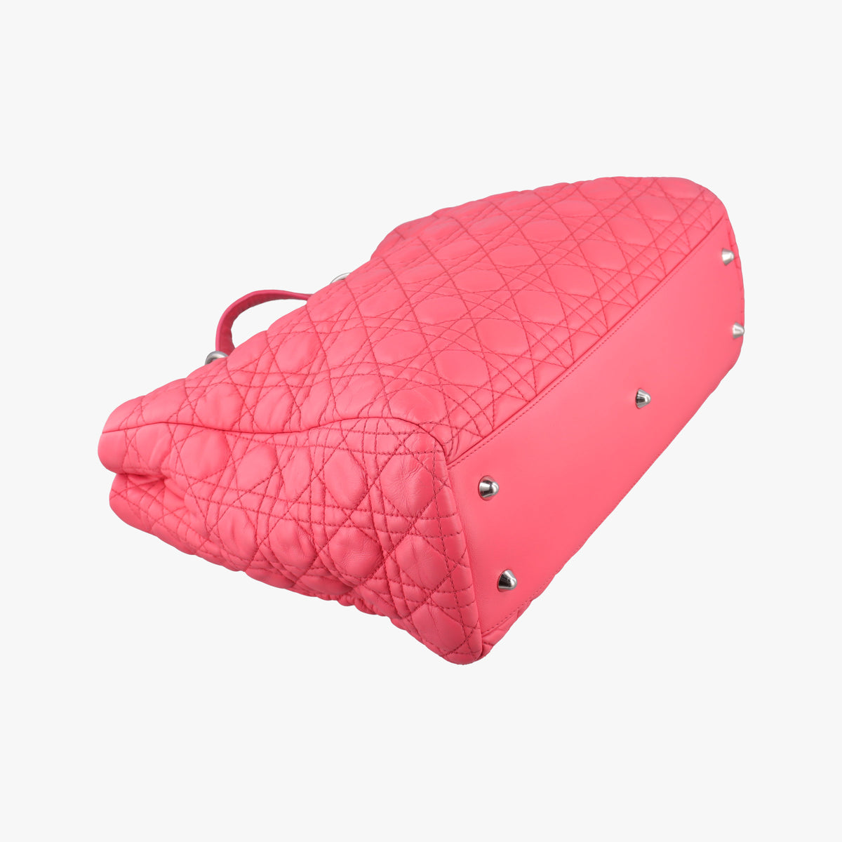 Pre-owned Christian Dior Cannage Dior Soft Shopping Pink lambskin  handbag | stylenewstar