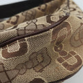 Horsebit print hobo Brown Canvas×Leather 211524 H3560355ホースビット プリント ホーボー ブラウン キャンバス×レザー 211524 H3560355