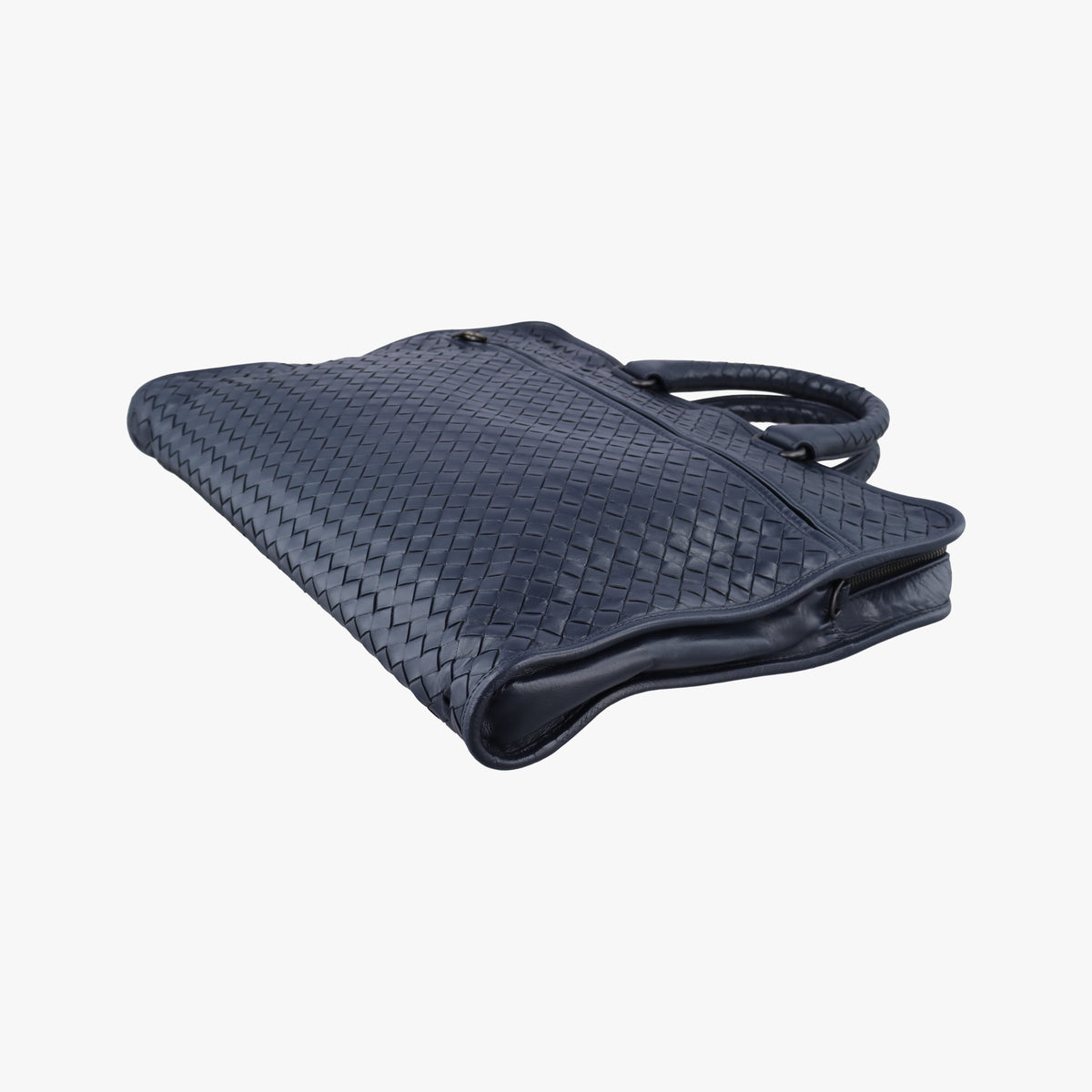 Secondhand Bottega Veneta Intrecciato Navy lambskin  handbag | stylenewstar